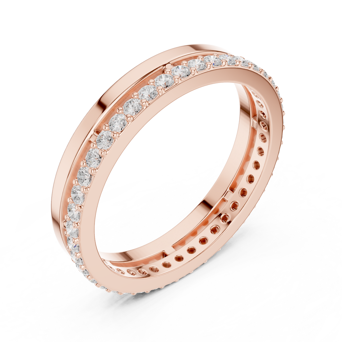 Designer floral diamond ring inspired by blooming flower patterns.