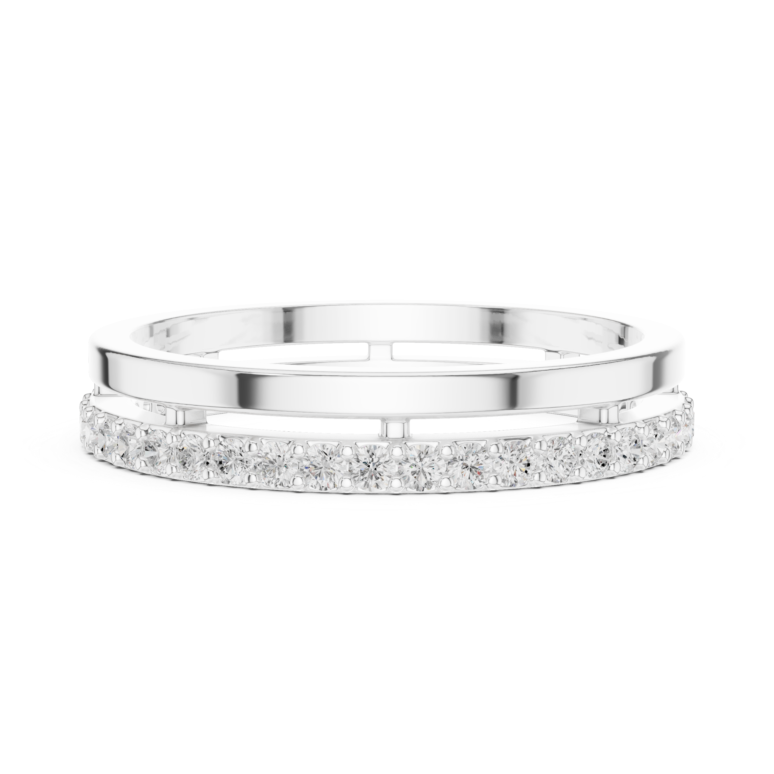 Elegant floral stud earrings crafted with petal-shaped diamond accents.