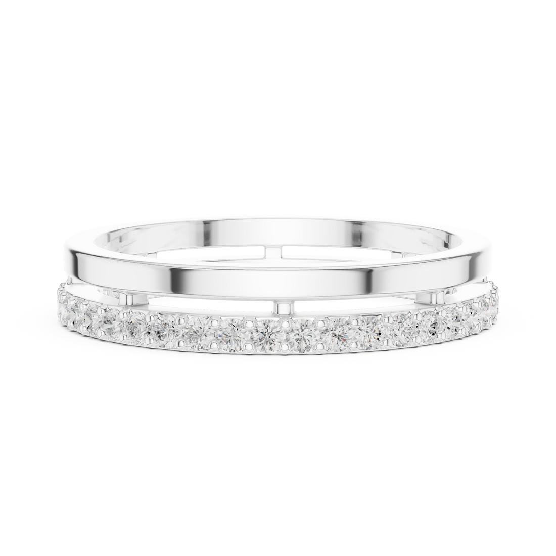 Elegant floral stud earrings crafted with petal-shaped diamond accents.