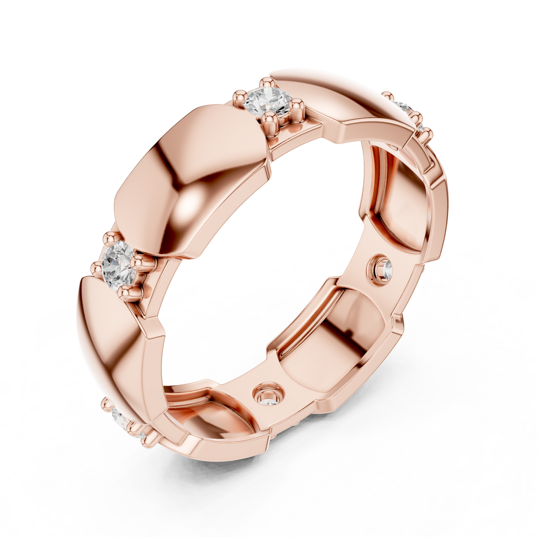 Stylish marquise diamond ring with elongated shape and delicate prong setting.