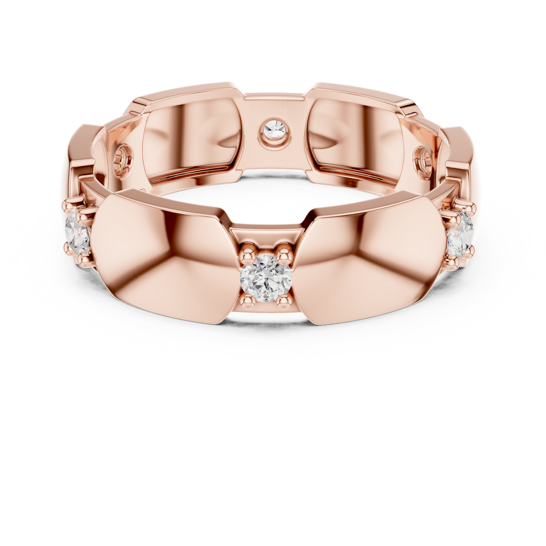 Classic stackable ring with slim gold band designed for layering multiple rings.