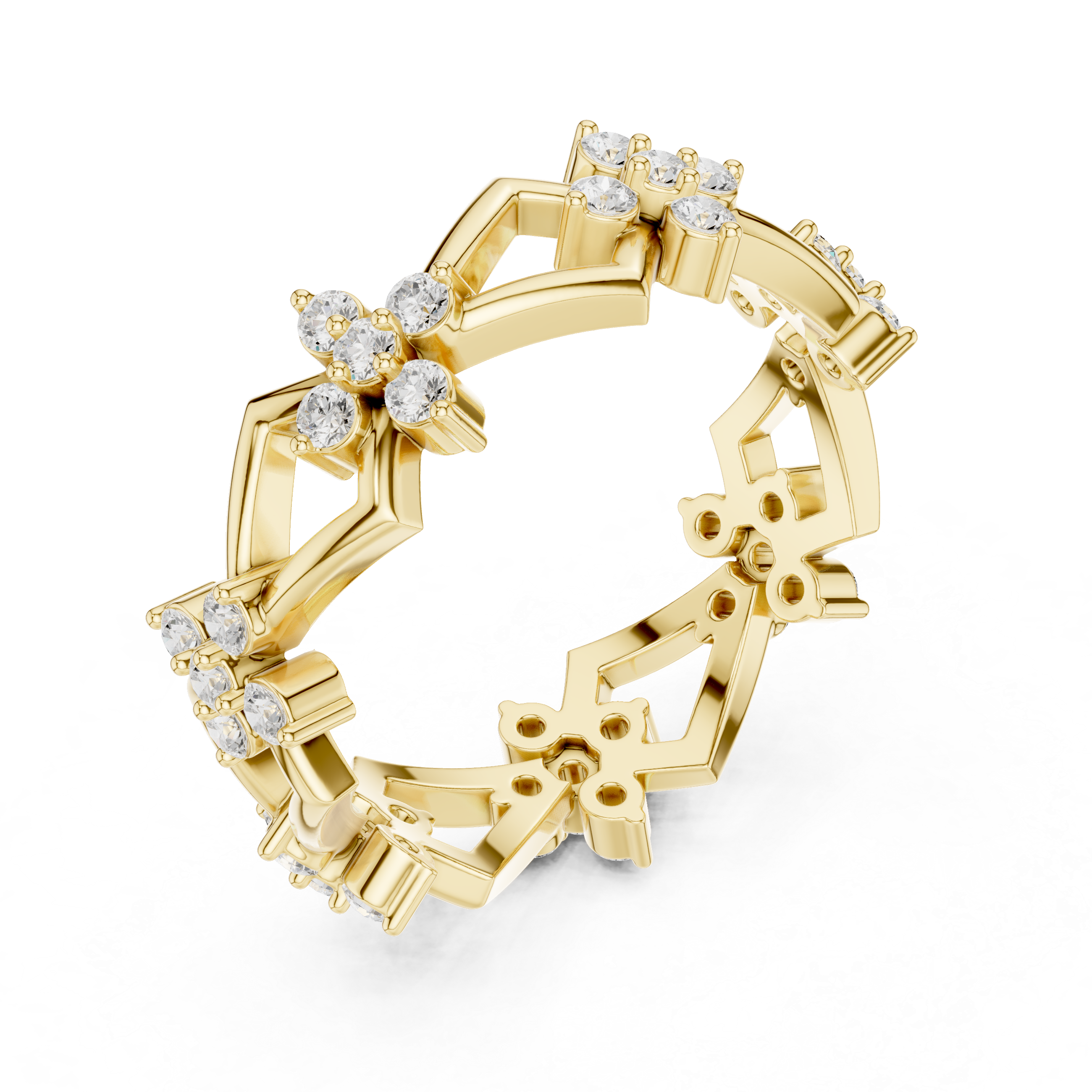 Luxury designer ring featuring artistic sculptural appearance.