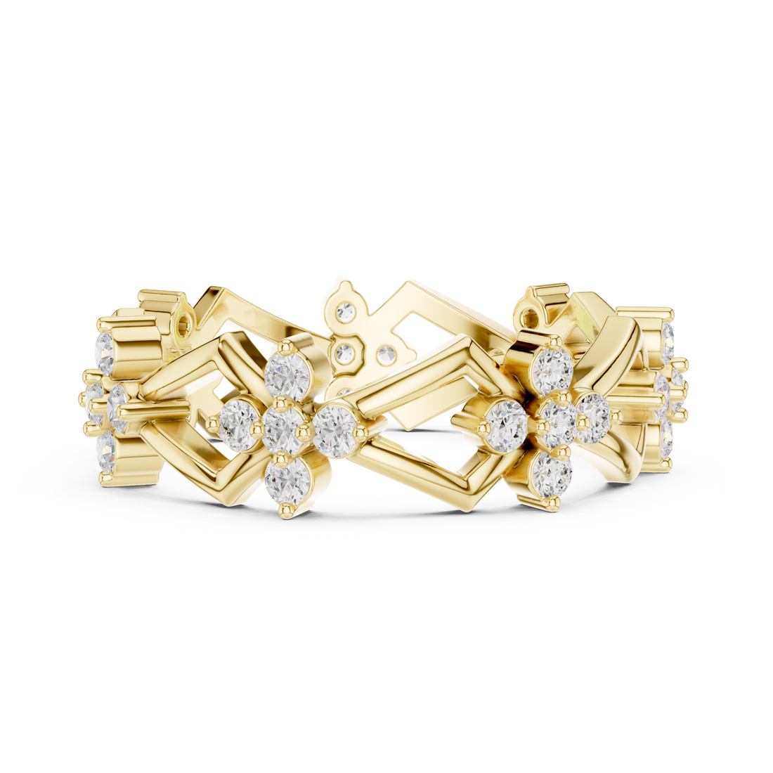 Modern ear cuff earrings featuring wrap-around structure.