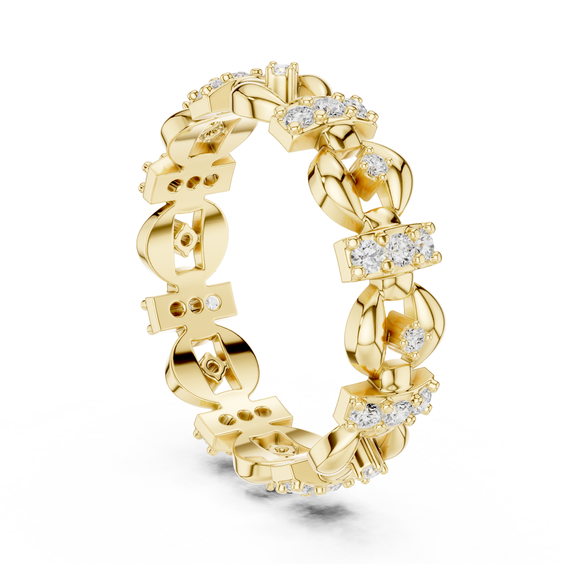 Elegant tennis bracelet featuring uniform diamond pattern.