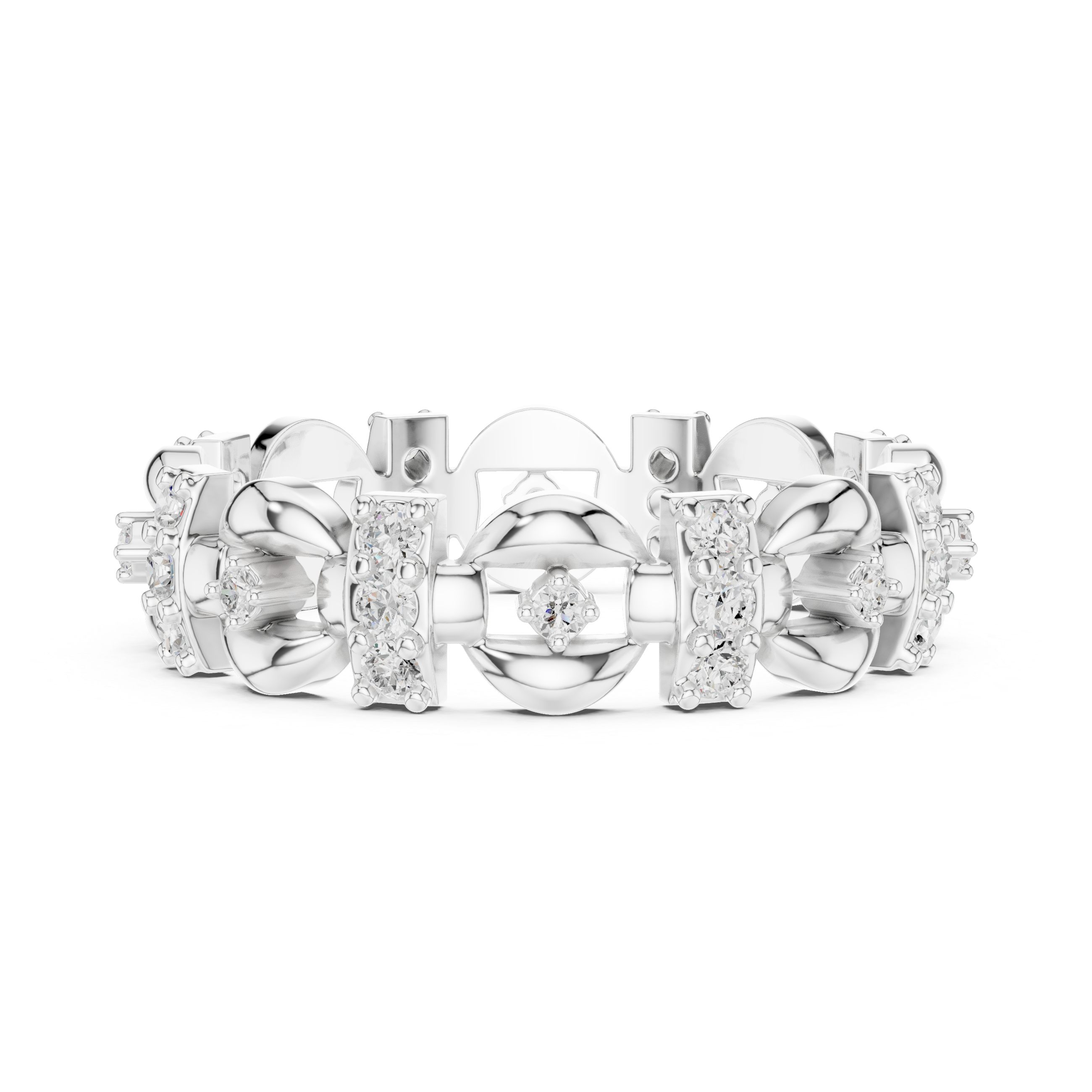 Modern chain bracelet featuring bold metal links.