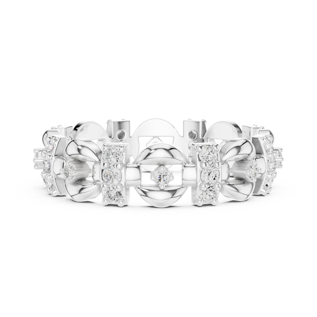 Modern chain bracelet featuring bold metal links.