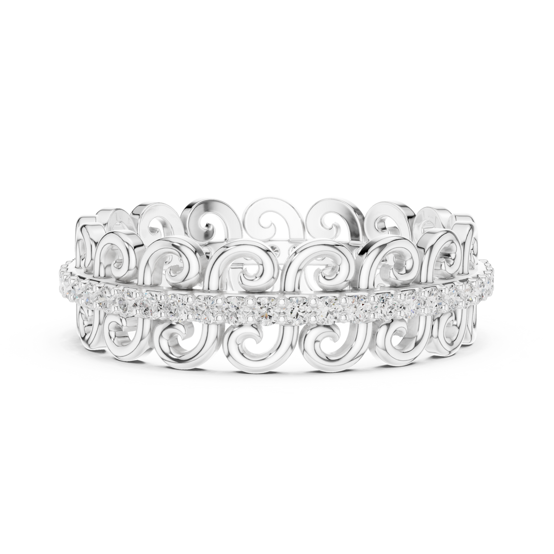 Elegant stackable ring set featuring multiple slim bands.