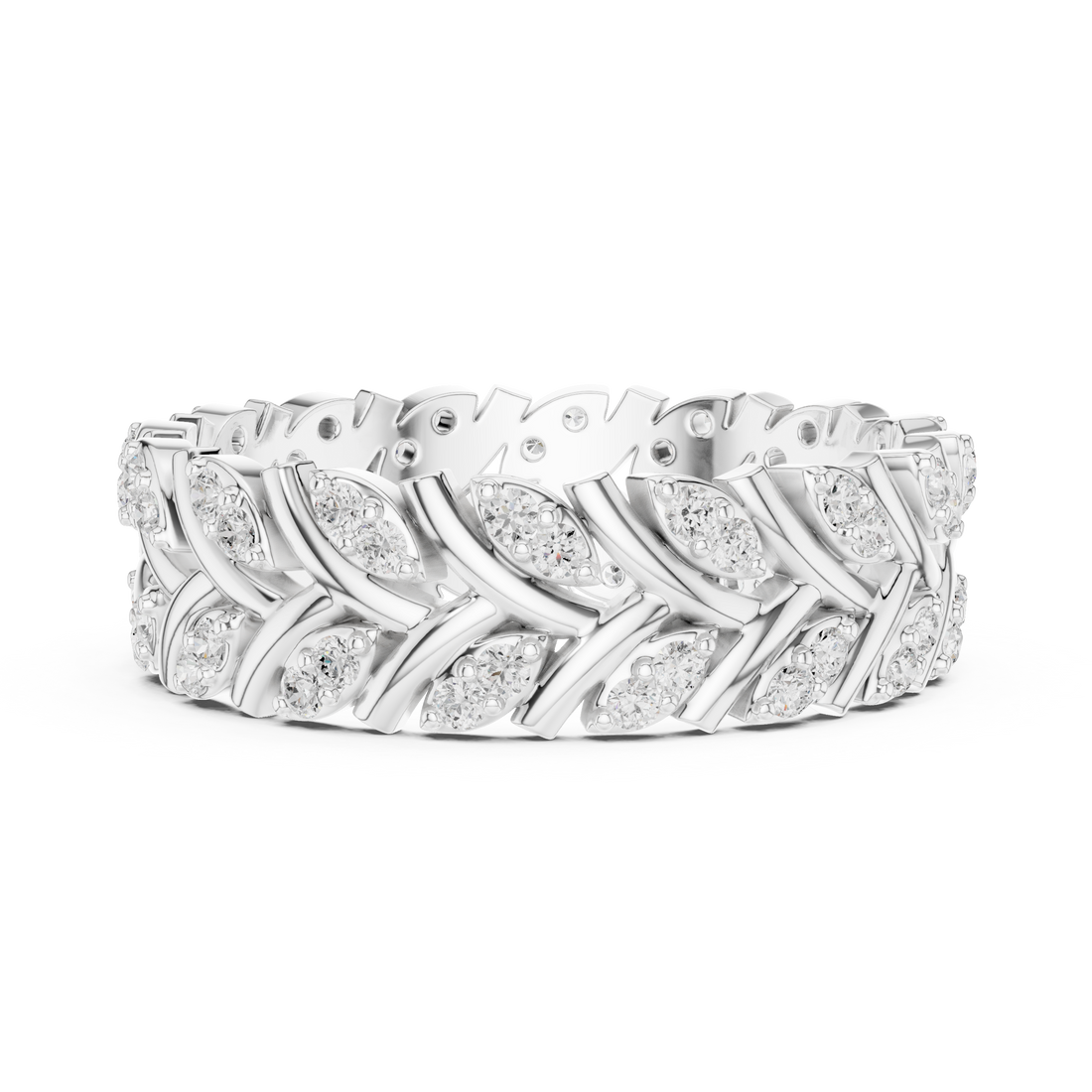 Stylish marquise diamond ring with elongated shape and delicate prong setting.
