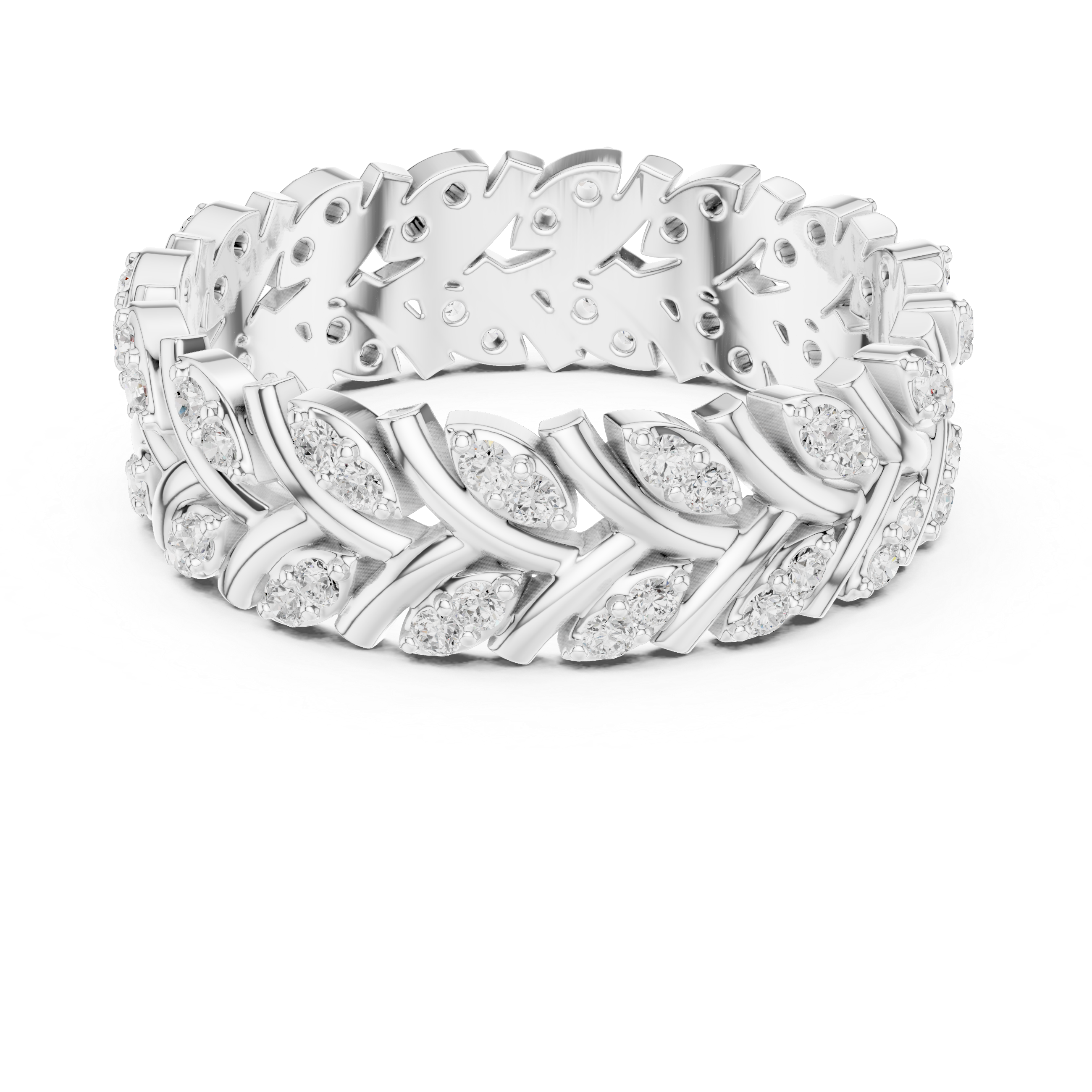 Modern three-stone diamond ring symbolizing past present and future with elegant design.
