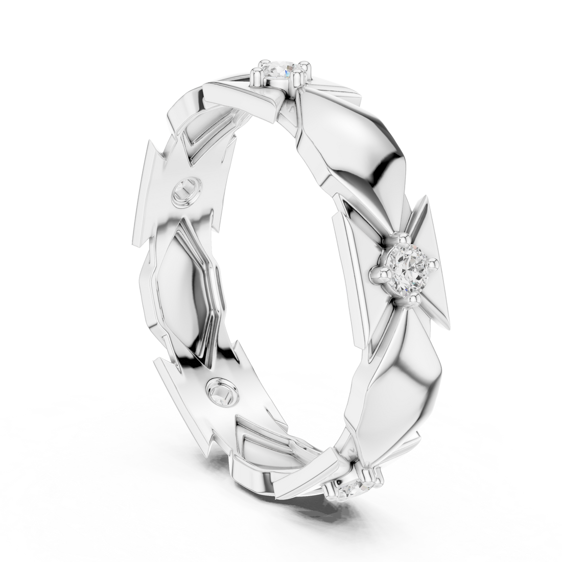 Designer crescent-shaped earrings with curved modern silhouette.