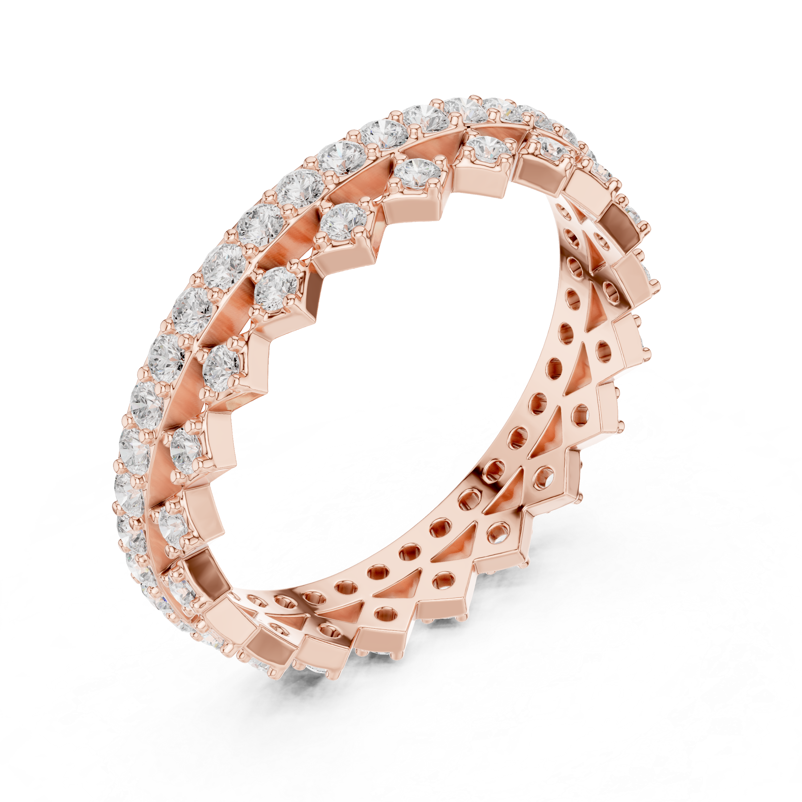 Luxury diamond brooch featuring intricate symmetrical pattern.