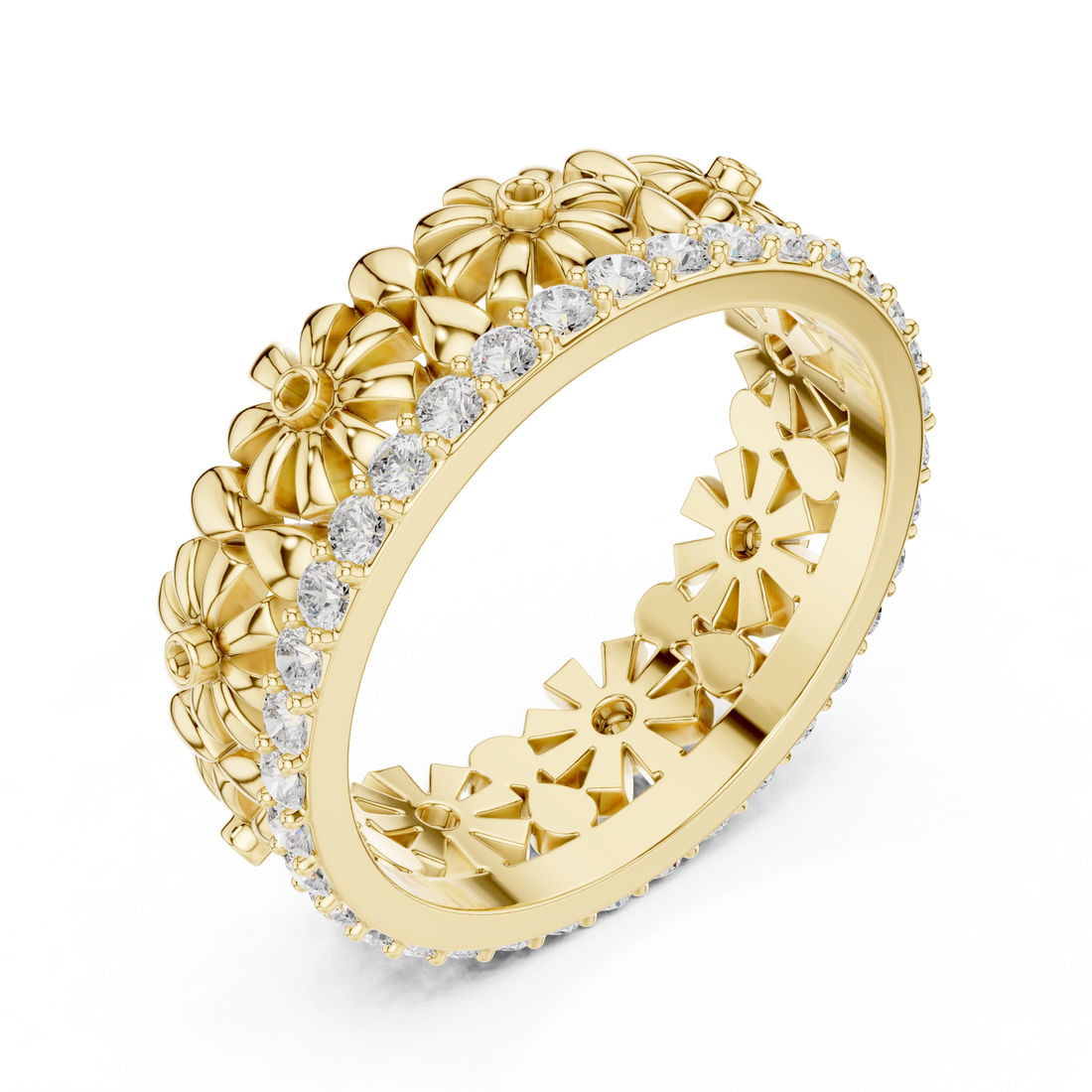 Luxury designer ring featuring artistic sculptural appearance.