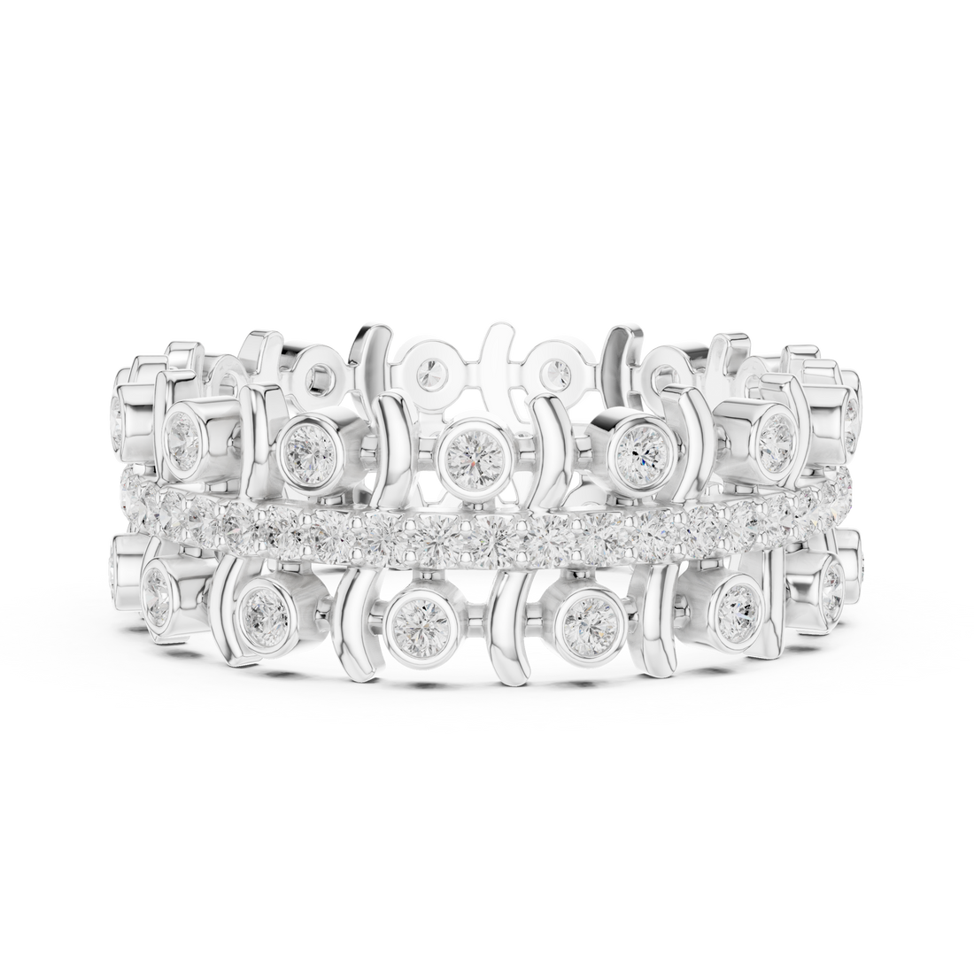 Modern chain bracelet featuring bold metal links.