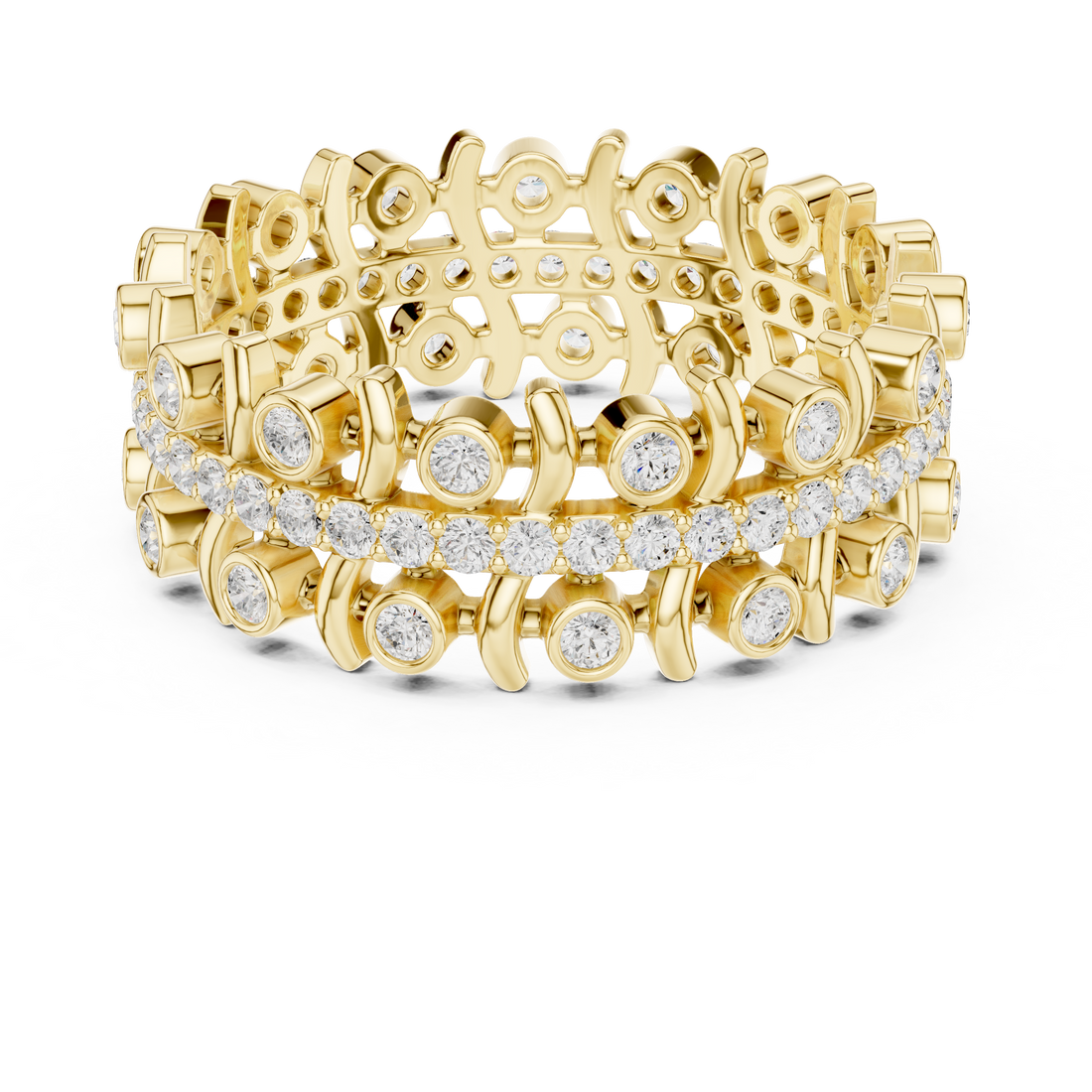 Classic wedding jewellery set featuring matching gold accessories.