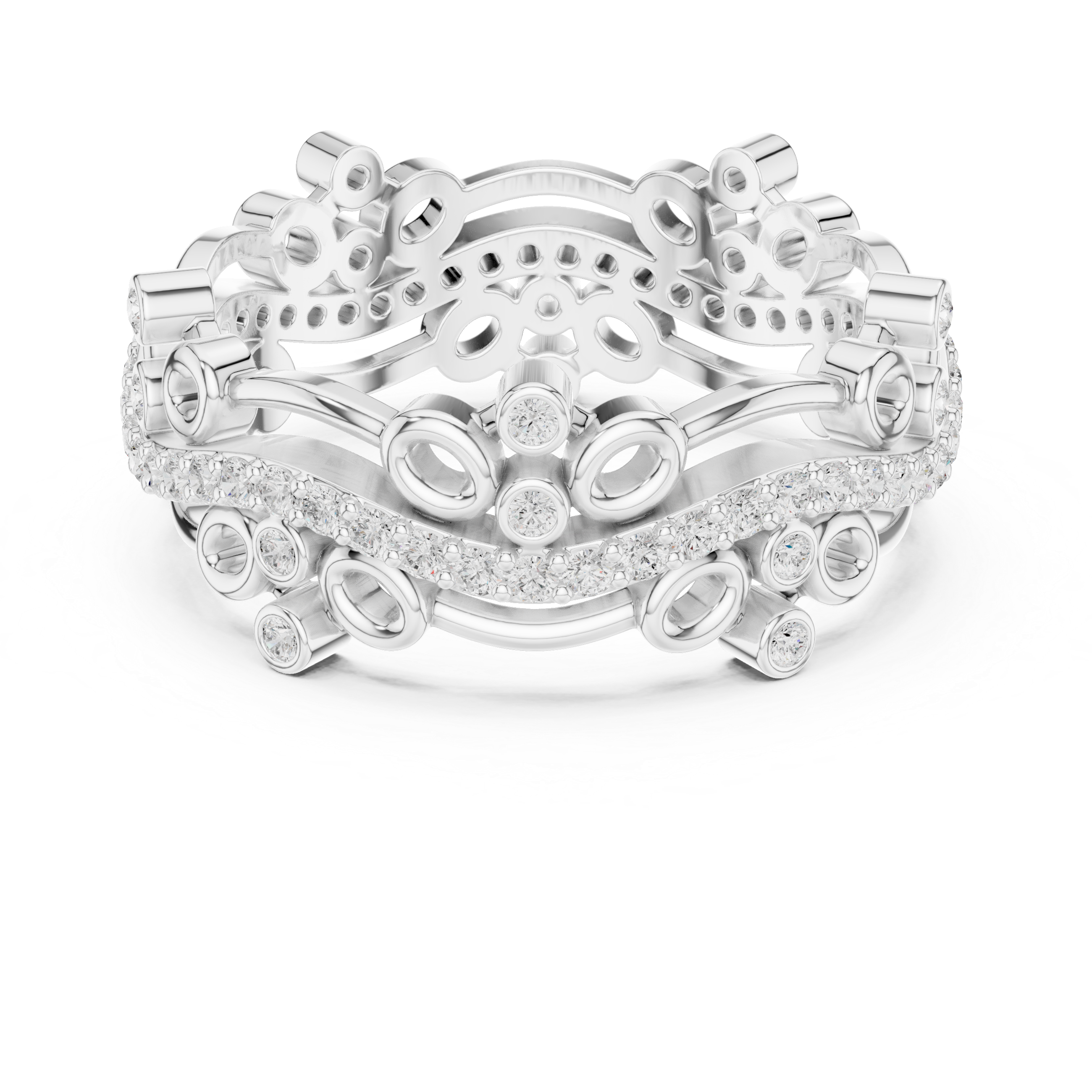 Classic eternity band featuring continuous diamond circle.