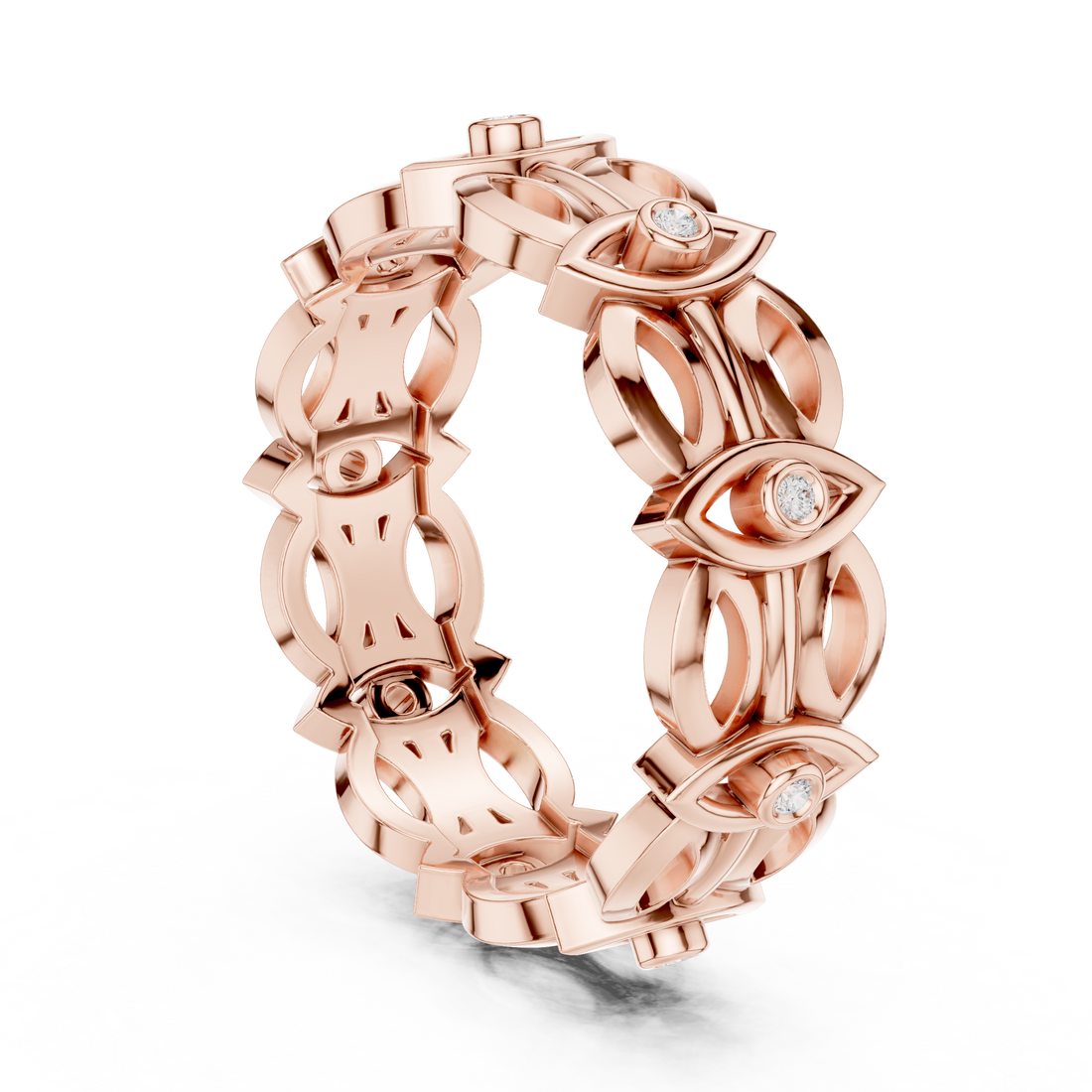 Classic stackable ring with slim gold band designed for layering multiple rings.