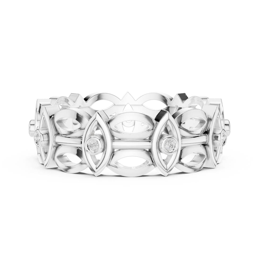 Elegant floral stud earrings crafted with petal-shaped diamond accents.