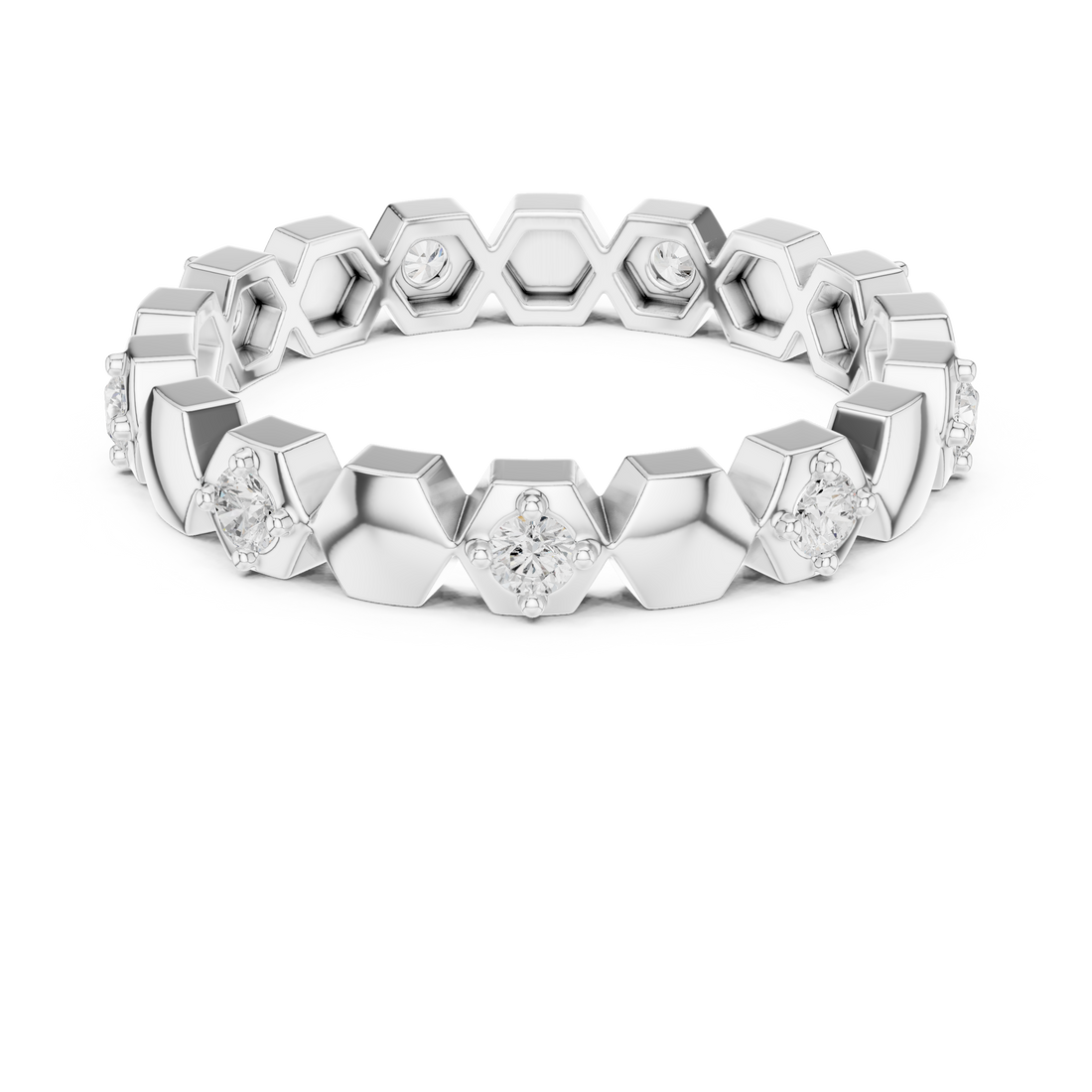 Modern open cuff bracelet with sleek minimal structure.