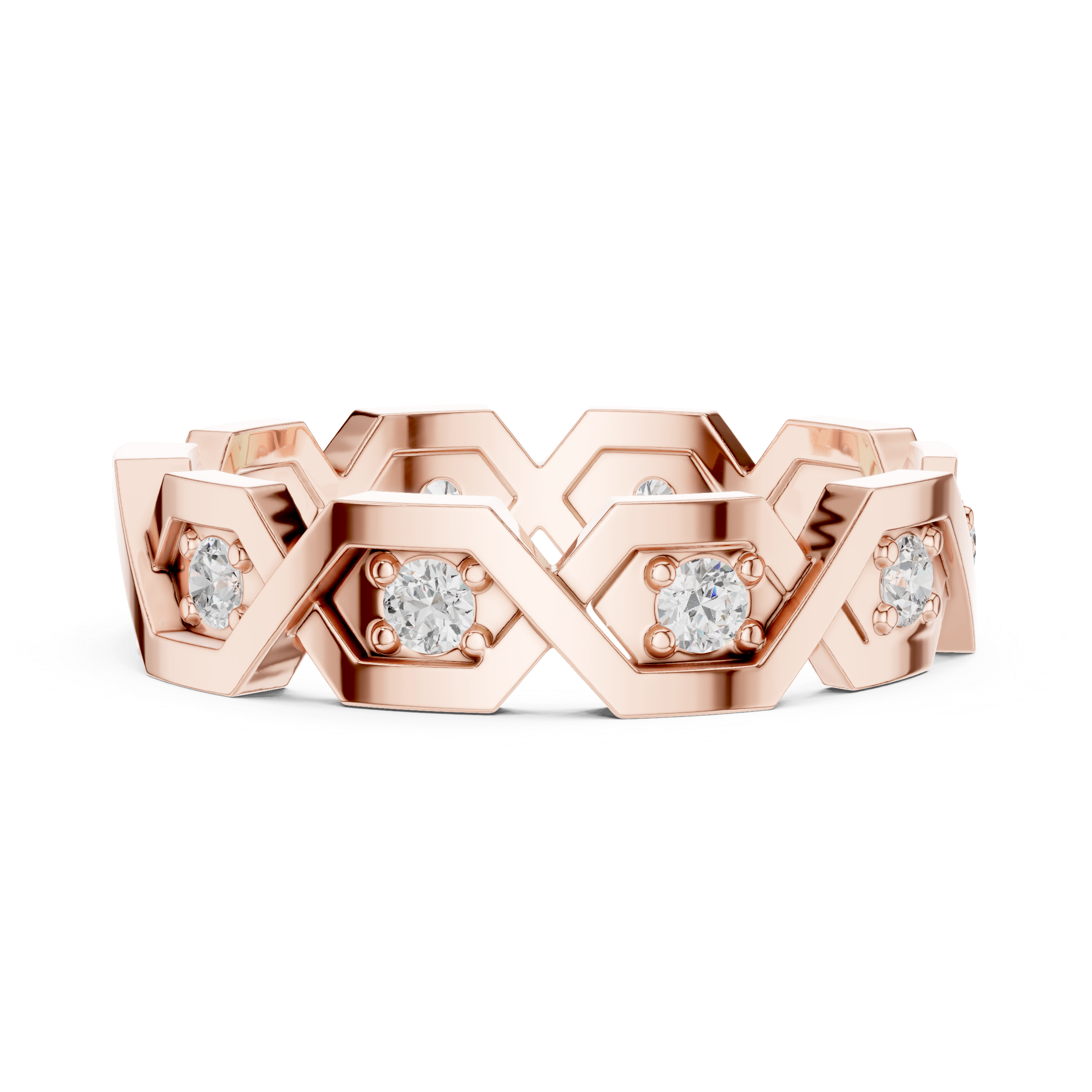 Designer diamond link bracelet with sparkling stone accents.