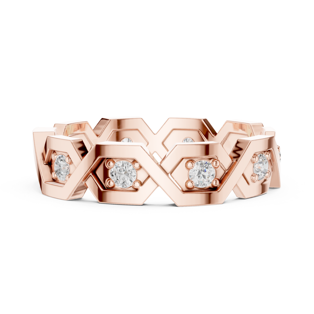 Designer diamond link bracelet with sparkling stone accents.