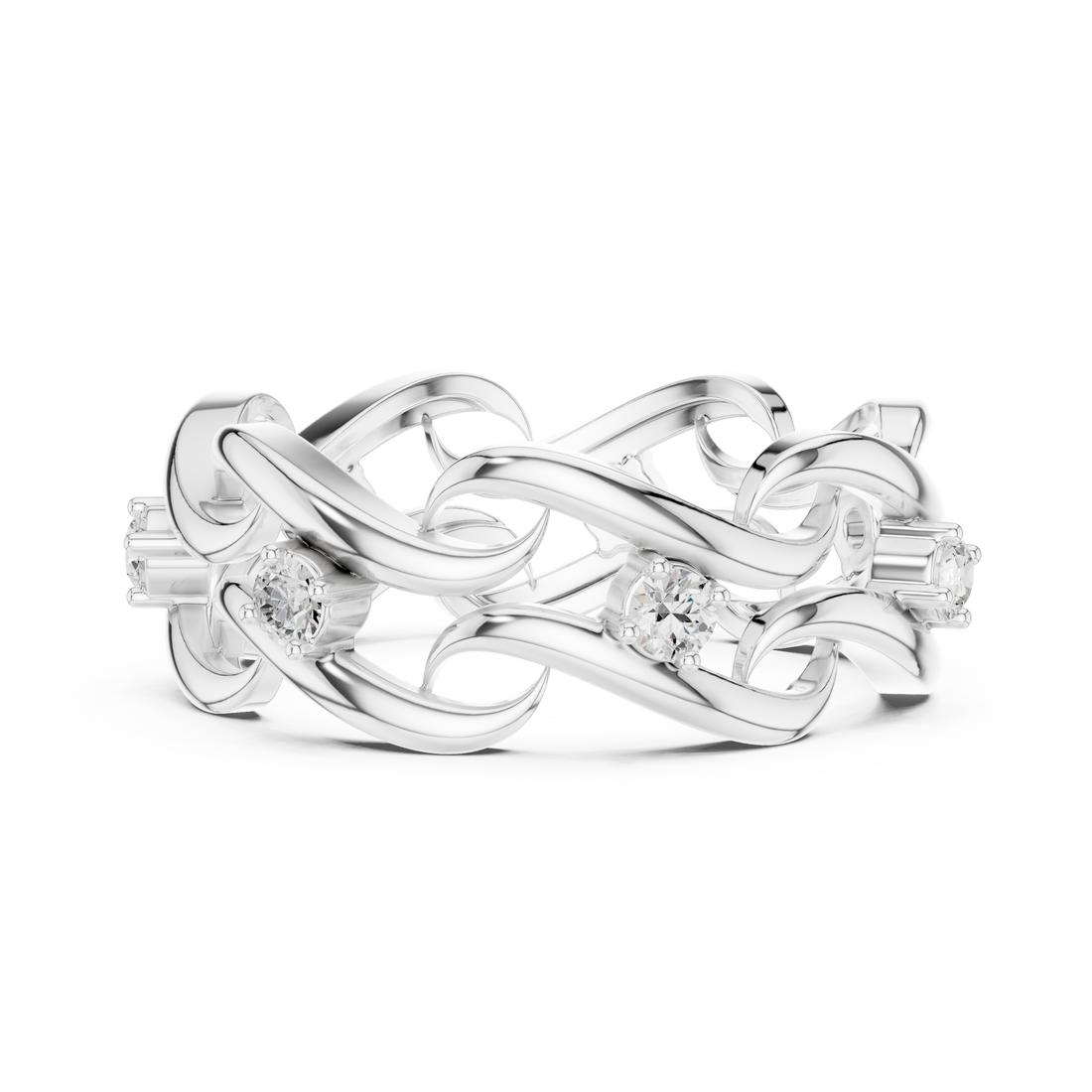 Traditional silver anklet with decorative bells producing gentle sound.