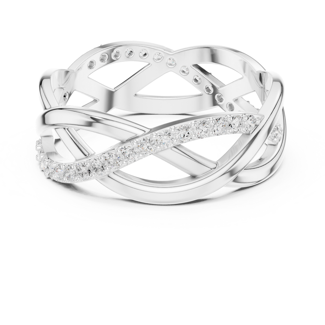 Modern geometric brooch featuring bold structured edges.