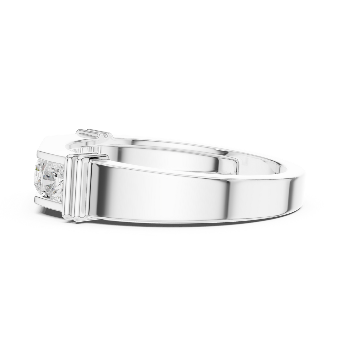 Round Cut Diamond Five Stone Channel Band Ring