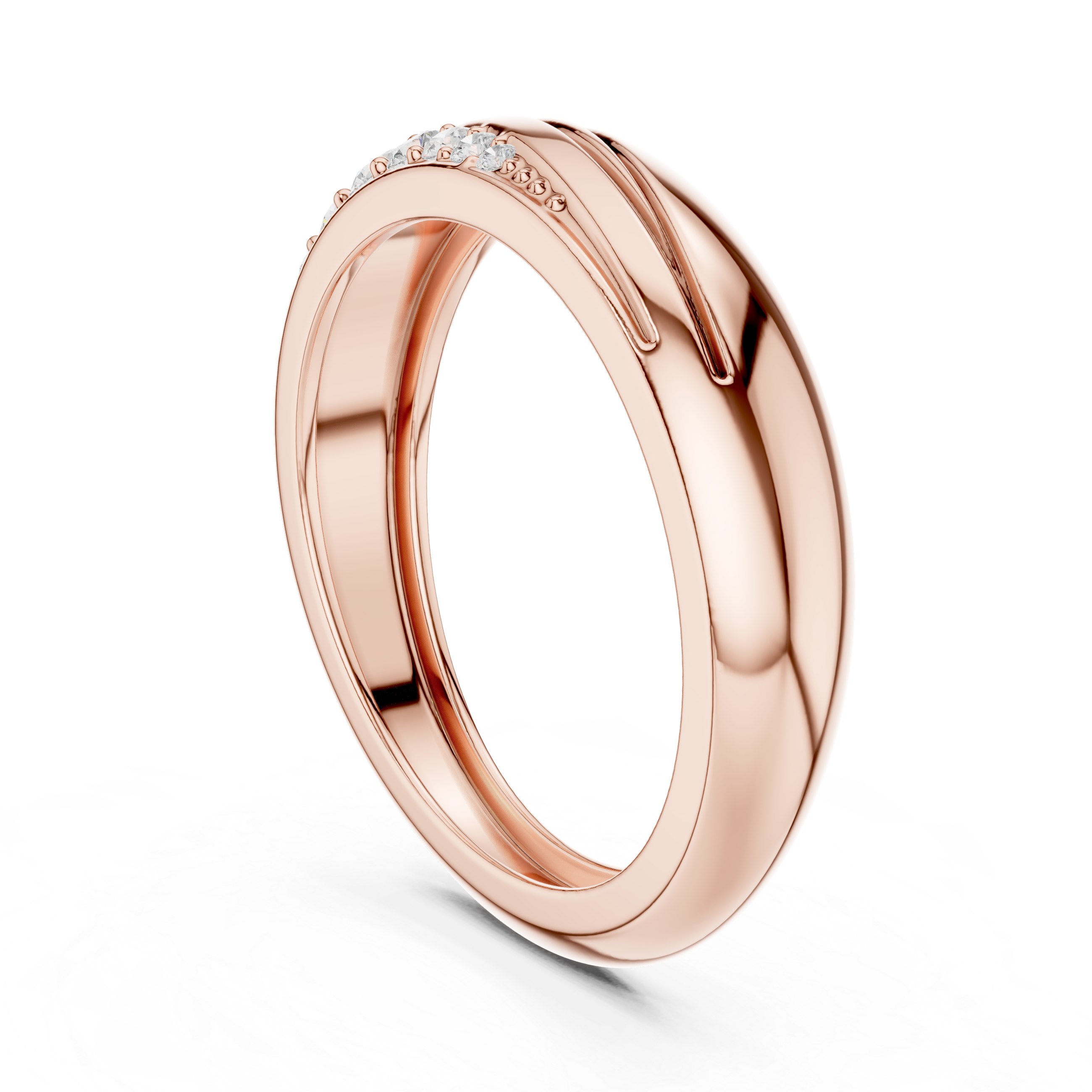 Round Cut Diamond Pavé Twist Band Ring