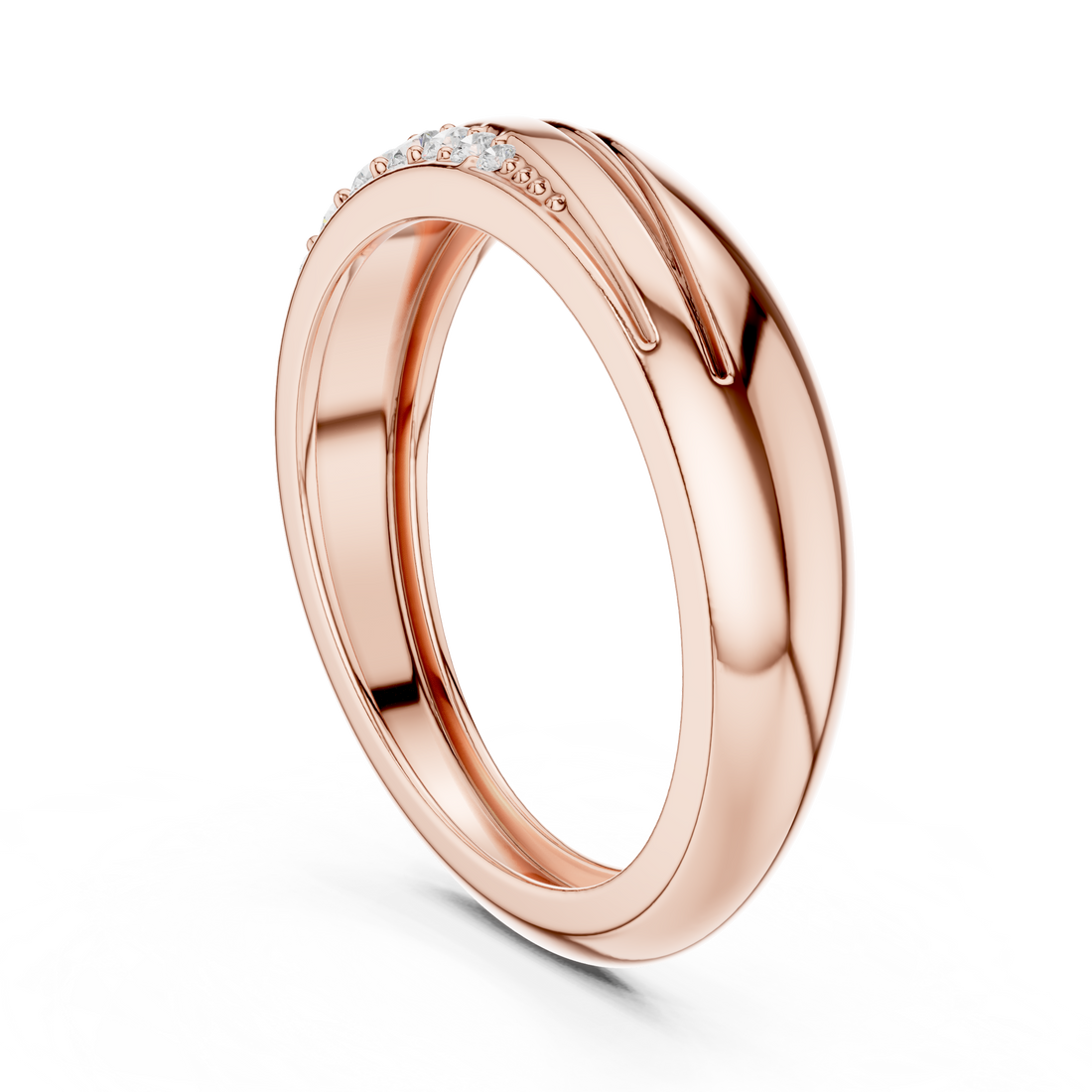Round Cut Diamond Pavé Twist Band Ring