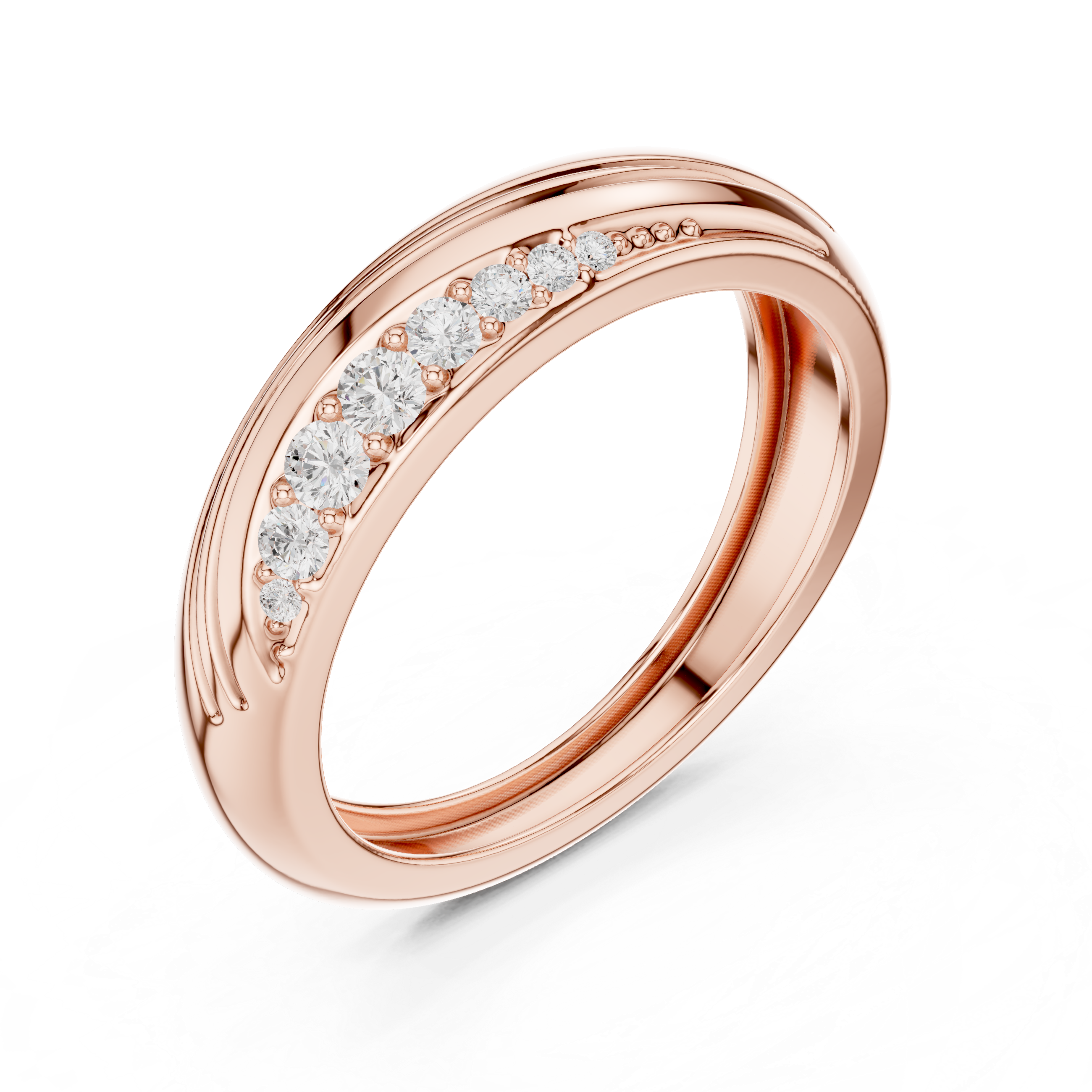 Round Cut Diamond Pavé Twist Band Ring