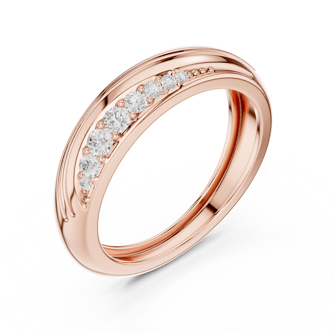 Round Cut Diamond Pavé Twist Band Ring