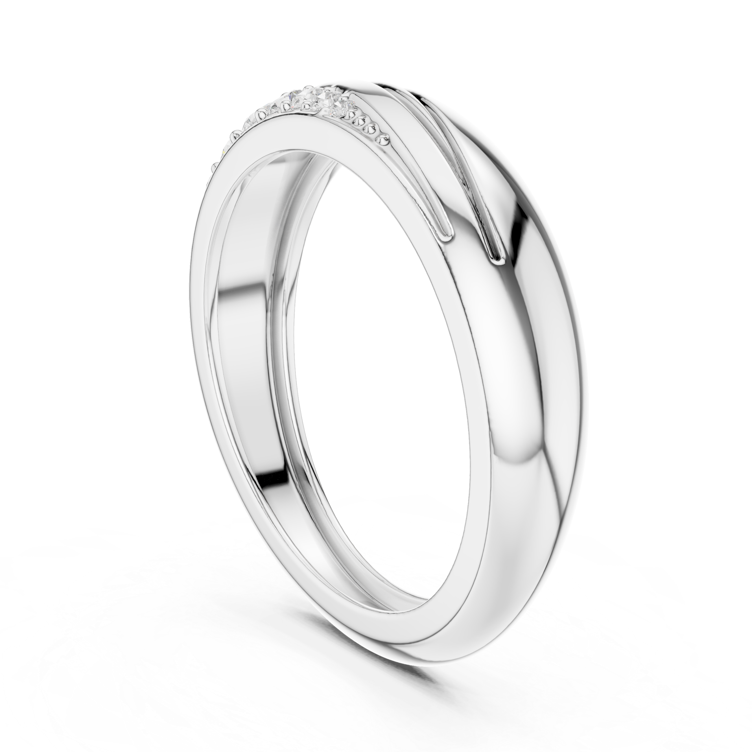 Round Cut Diamond Pavé Twist Band Ring
