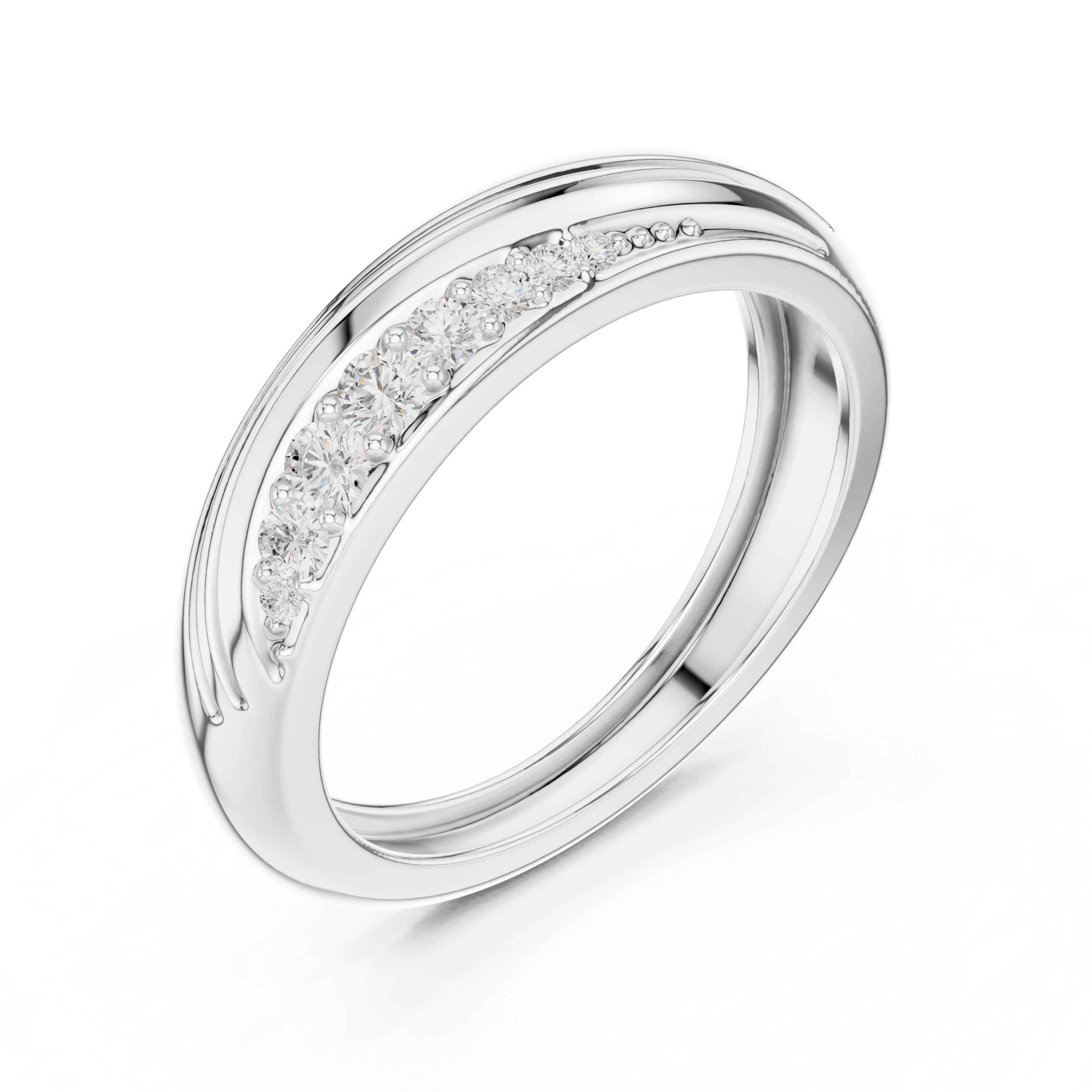 Round Cut Diamond Pavé Twist Band Ring
