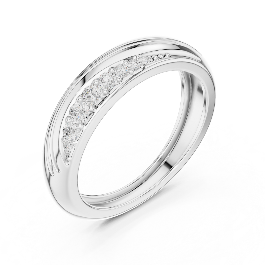 Round Cut Diamond Pavé Twist Band Ring