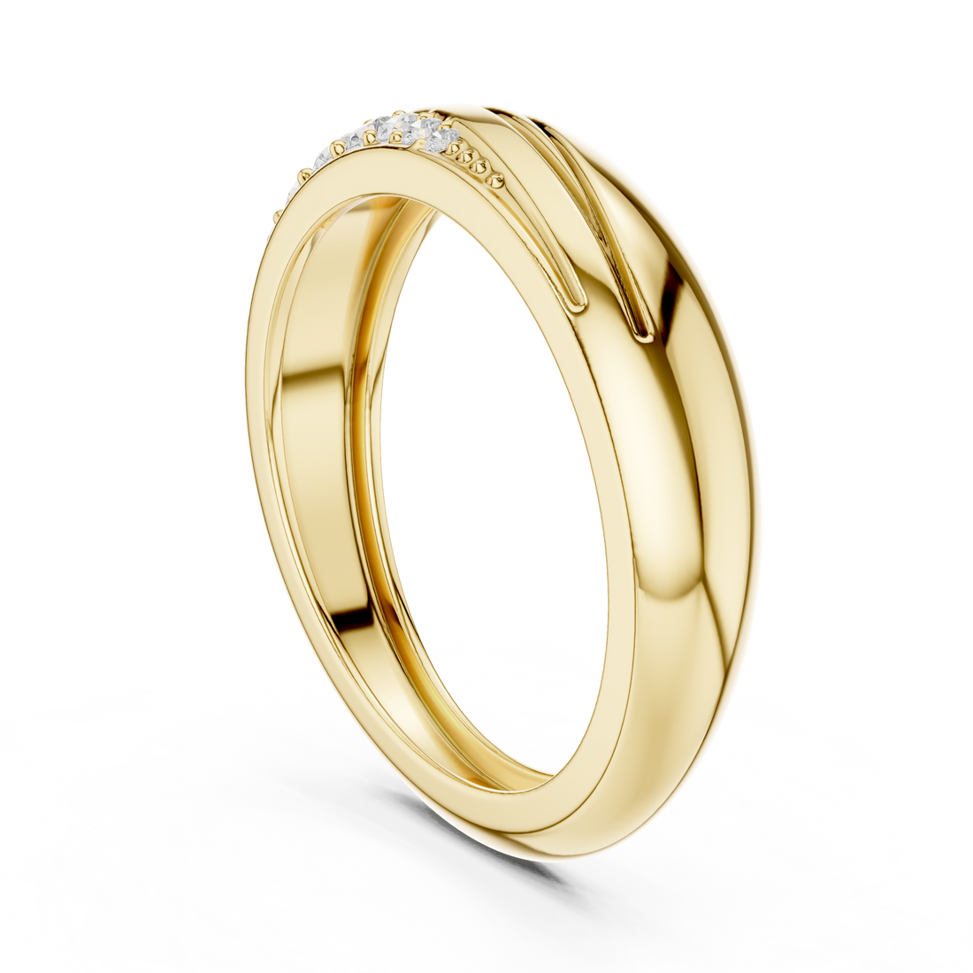 Round Cut Diamond Pavé Twist Band Ring