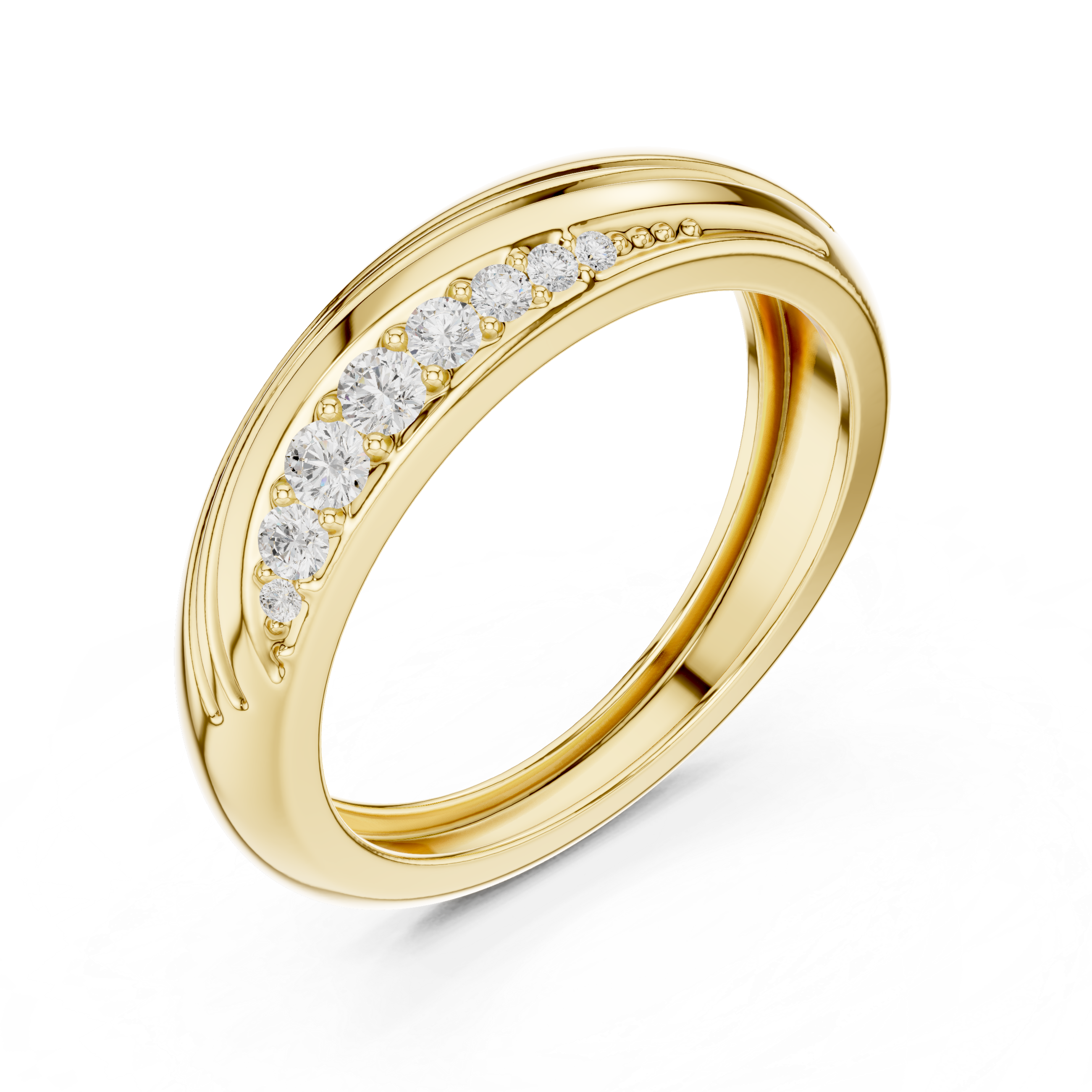 Round Cut Diamond Pavé Twist Band Ring