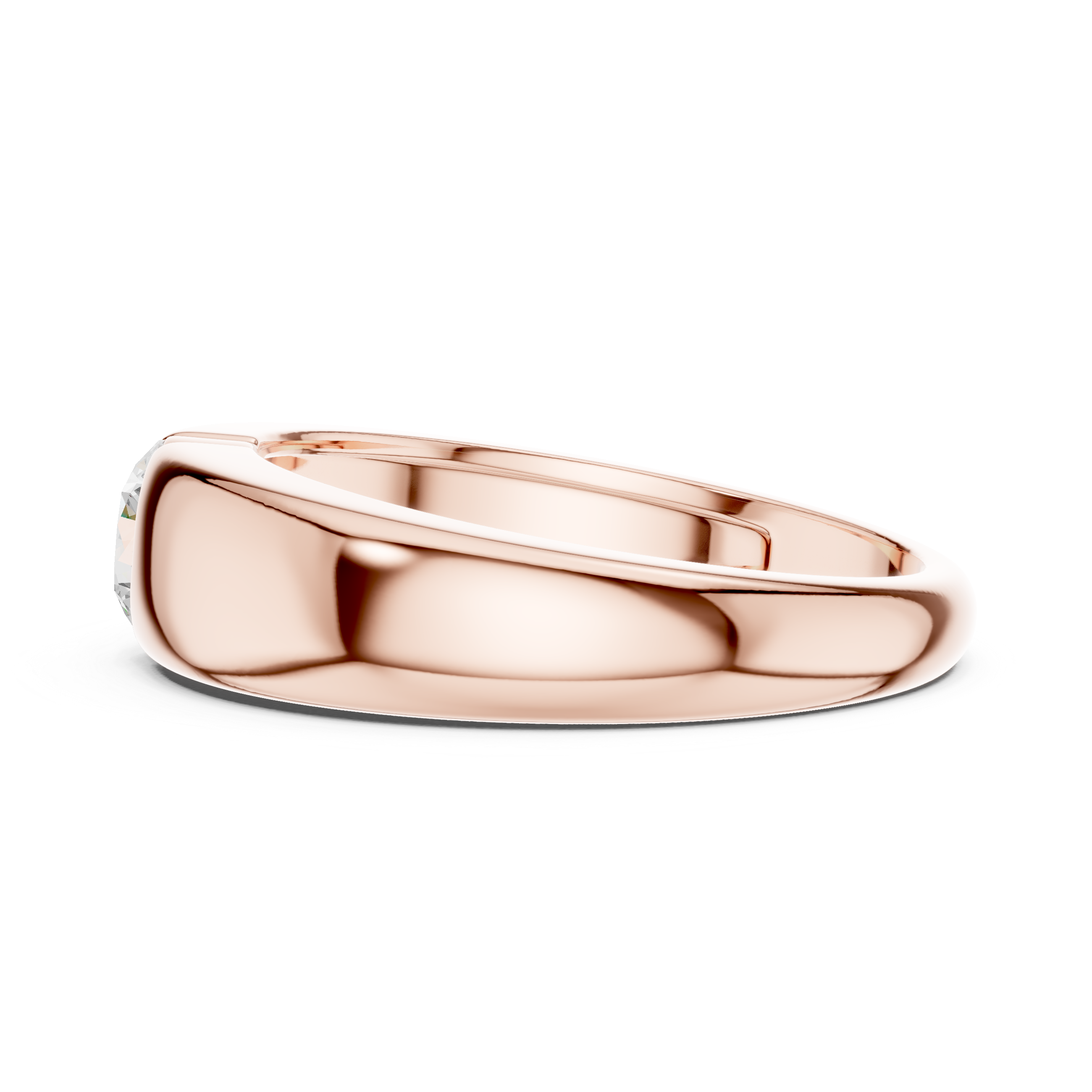 Sparkling round diamond bezel set ring close-up minimal style