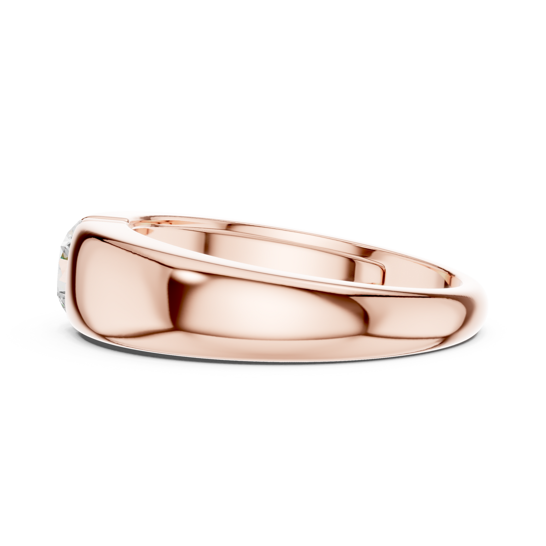 Sparkling round diamond bezel set ring close-up minimal style