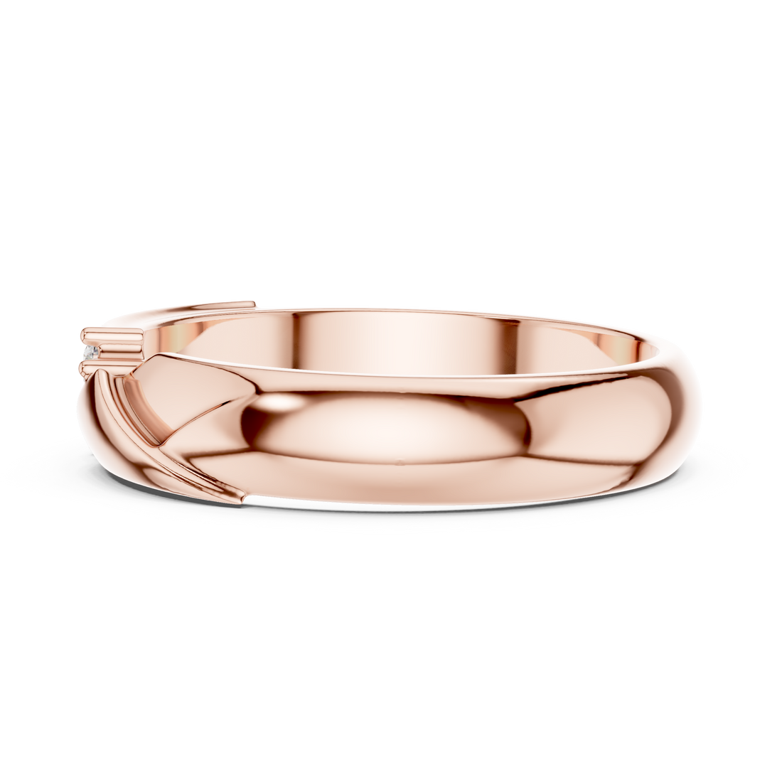 Modern Round Diamond Three Stone Twist Accent Band Ring
