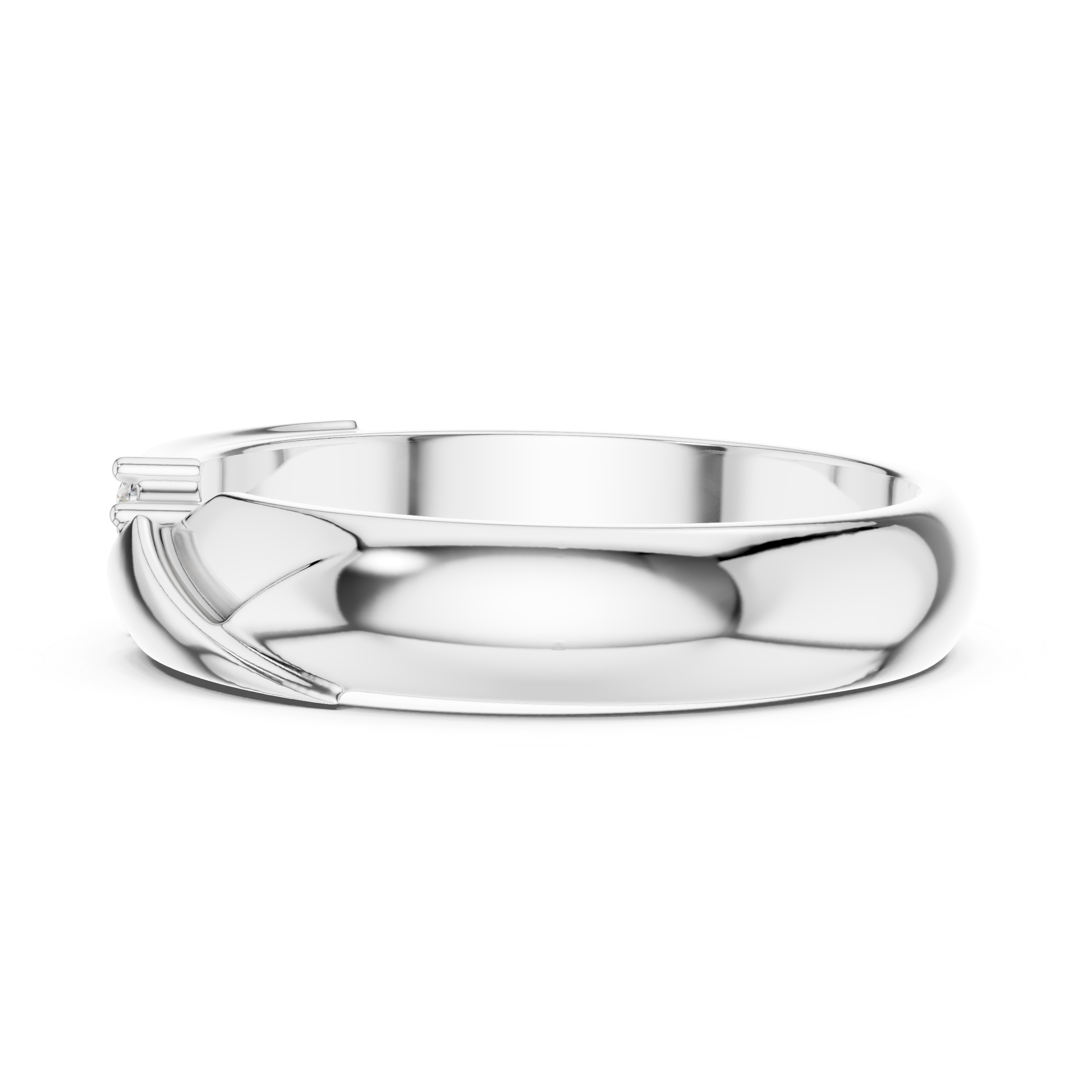 Modern Round Diamond Three Stone Twist Accent Band Ring