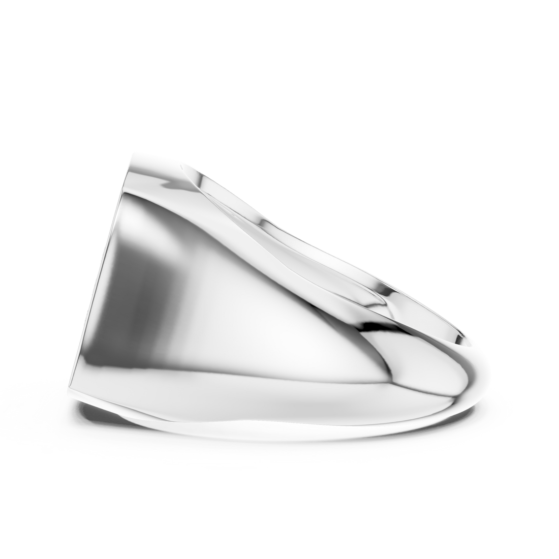 Round Cut Diamond Pavé Square Signet Style Ring
