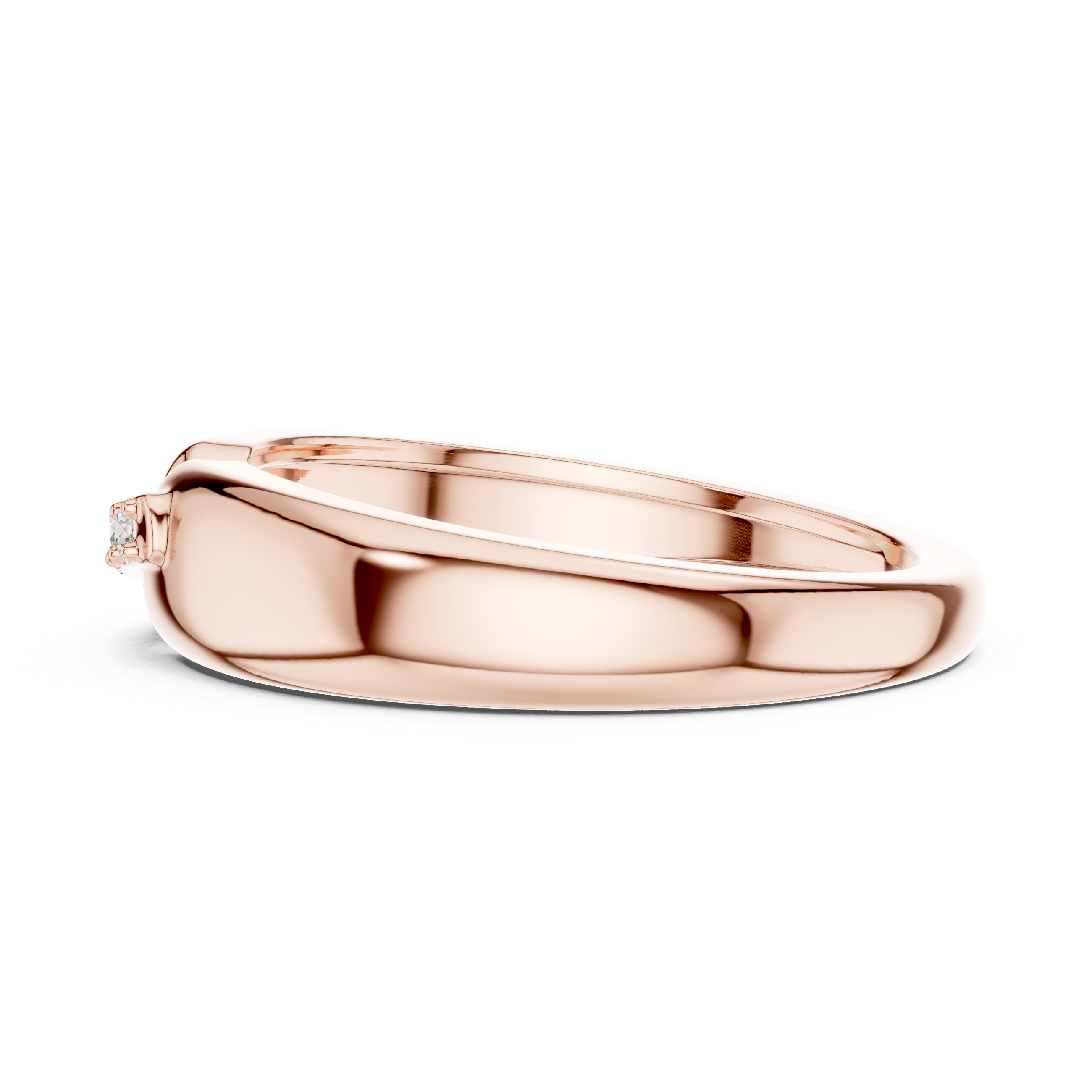 Round Cut Diamond Bar Set Bridge Accent Band with Open Center Design