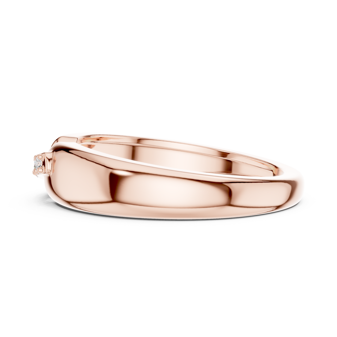 Round Cut Diamond Bar Set Bridge Accent Band with Open Center Design
