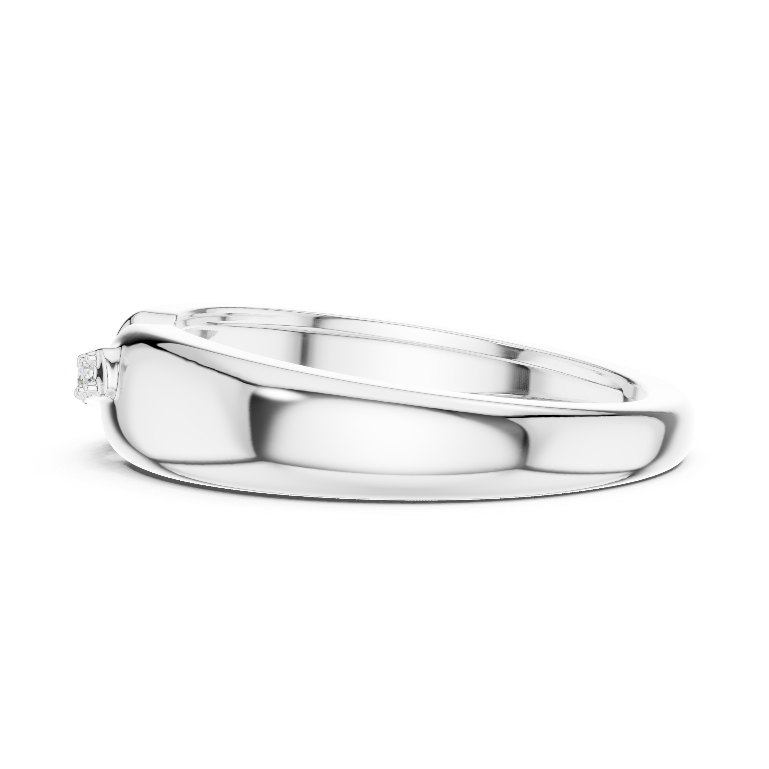 Round Cut Diamond Bar Set Bridge Accent Band with Open Center Design