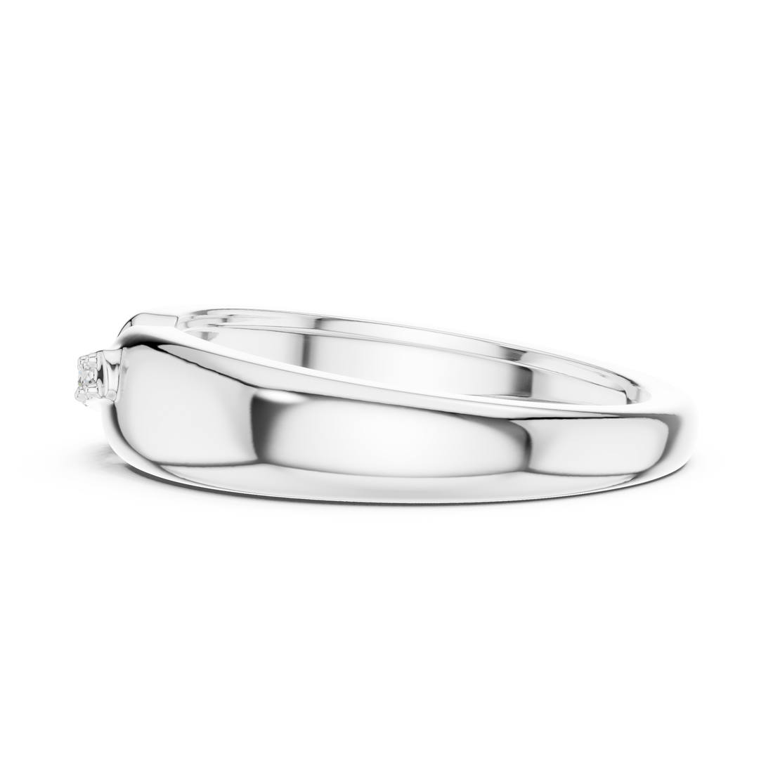 Round Cut Diamond Bar Set Bridge Accent Band with Open Center Design