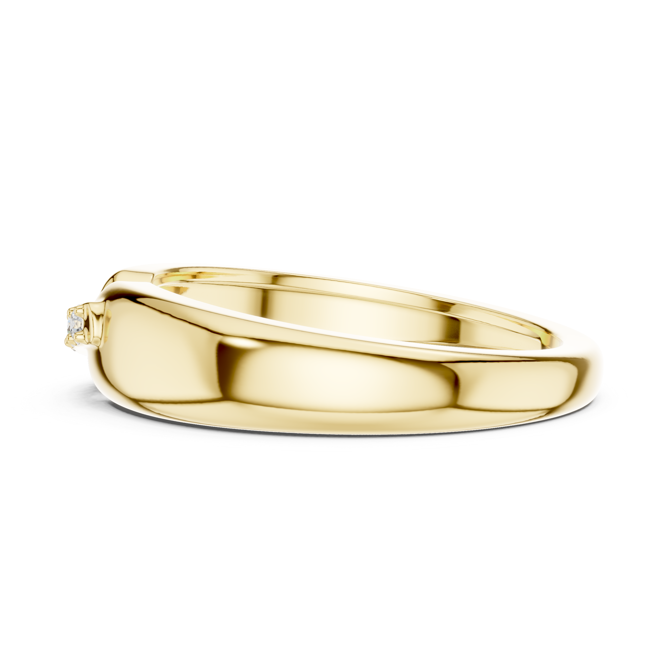 Round Cut Diamond Bar Set Bridge Accent Band with Open Center Design