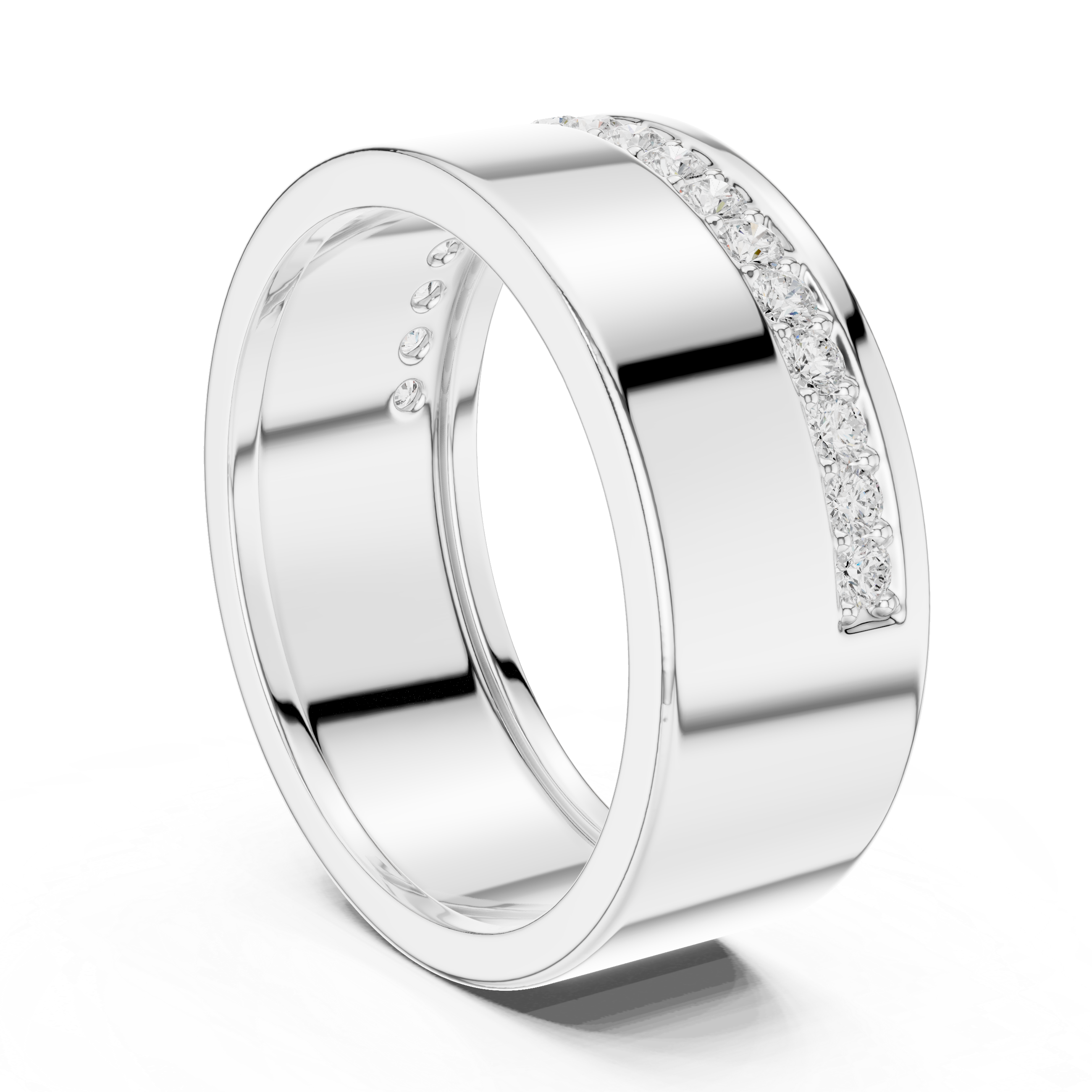 Round Cut Diamond Channel Set Band Ring with Classic Elegance