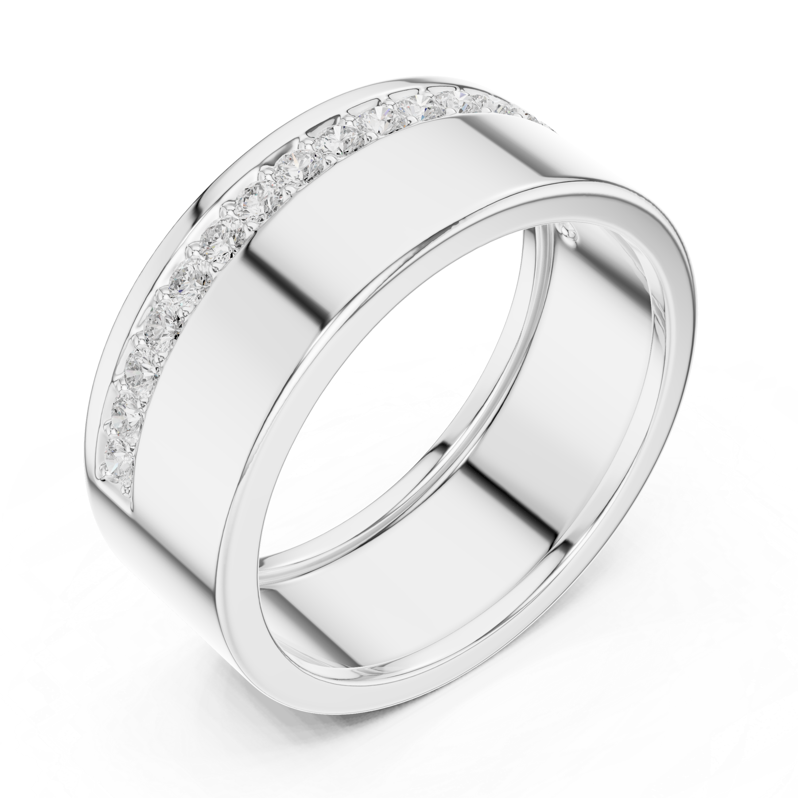 Round Cut Diamond Channel Set Band Ring with Classic Elegance
