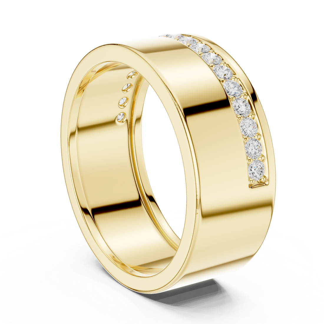 Round Cut Diamond Channel Set Band Ring with Classic Elegance