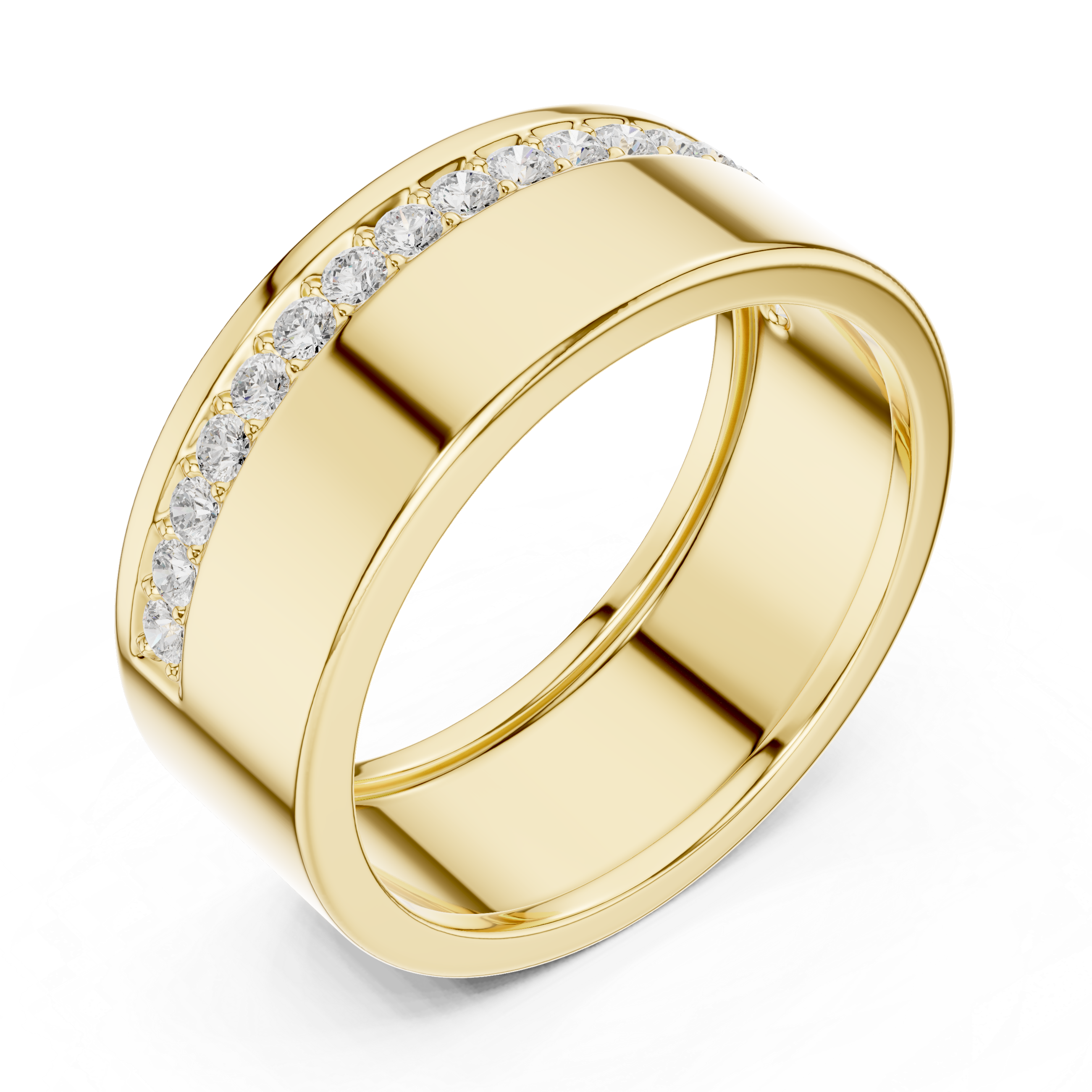 Round Cut Diamond Channel Set Band Ring with Classic Elegance